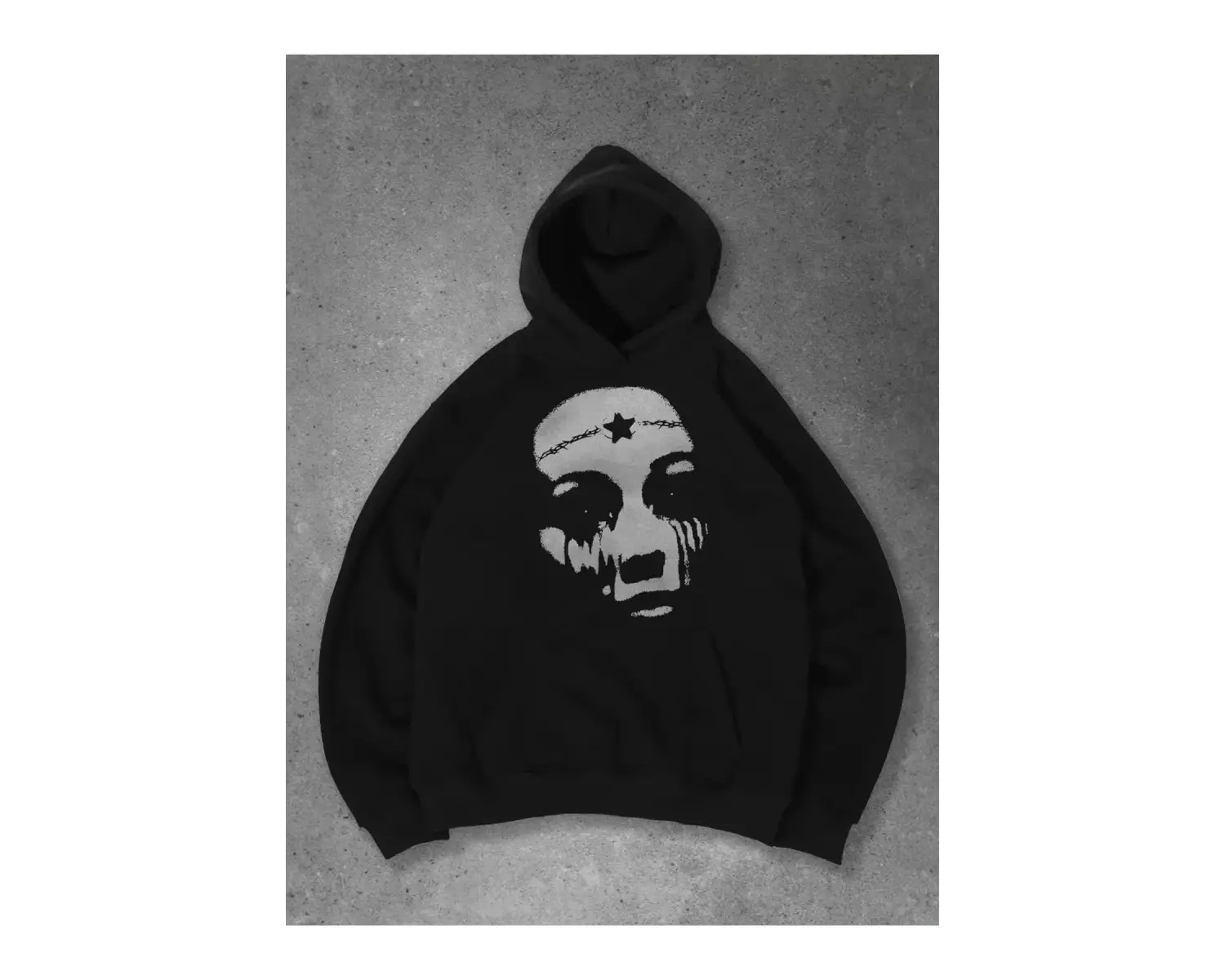 Unisex Star Face Sweatshirt Siyah