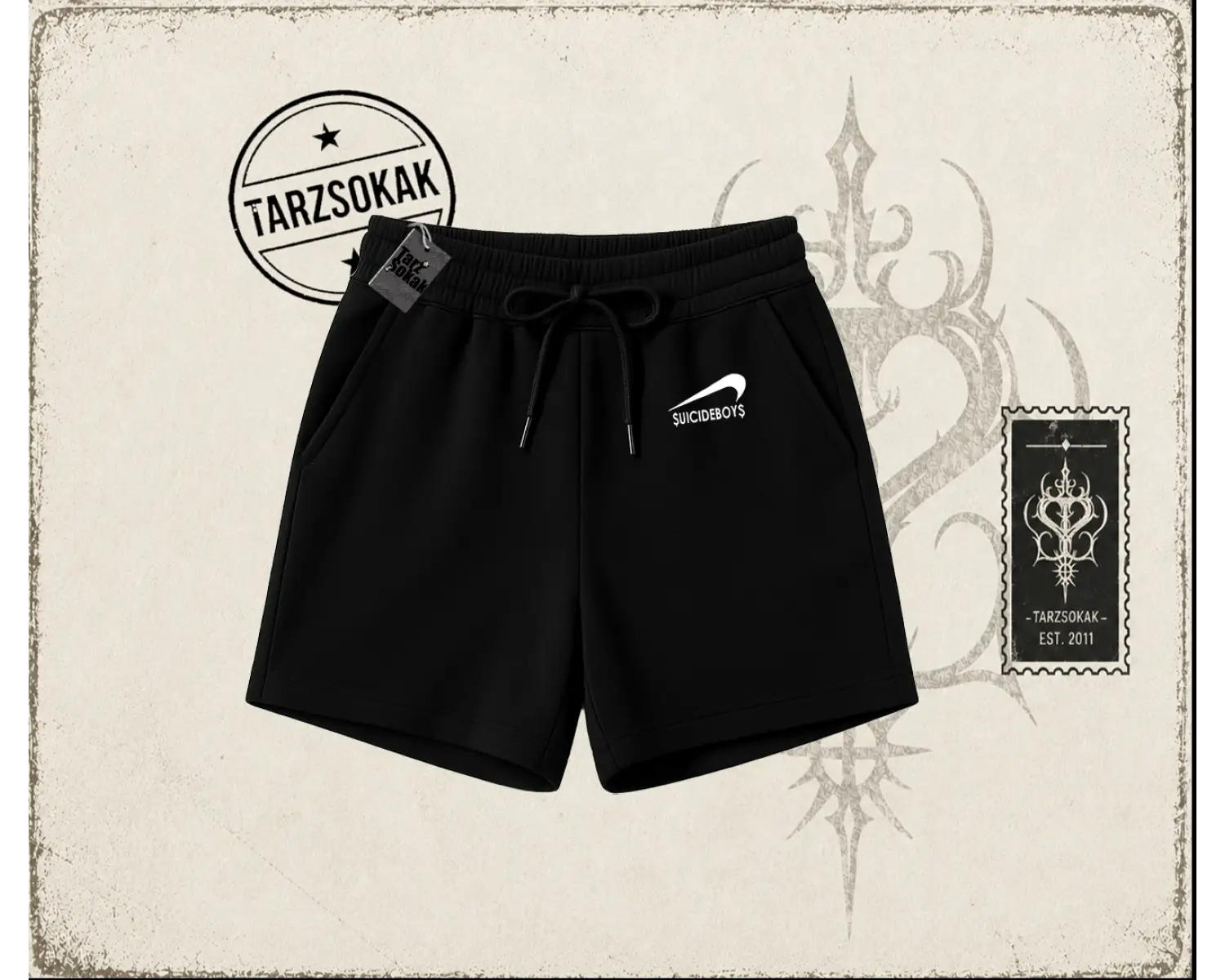 Unisex Suicedeboys Unisex Şort Beyaz