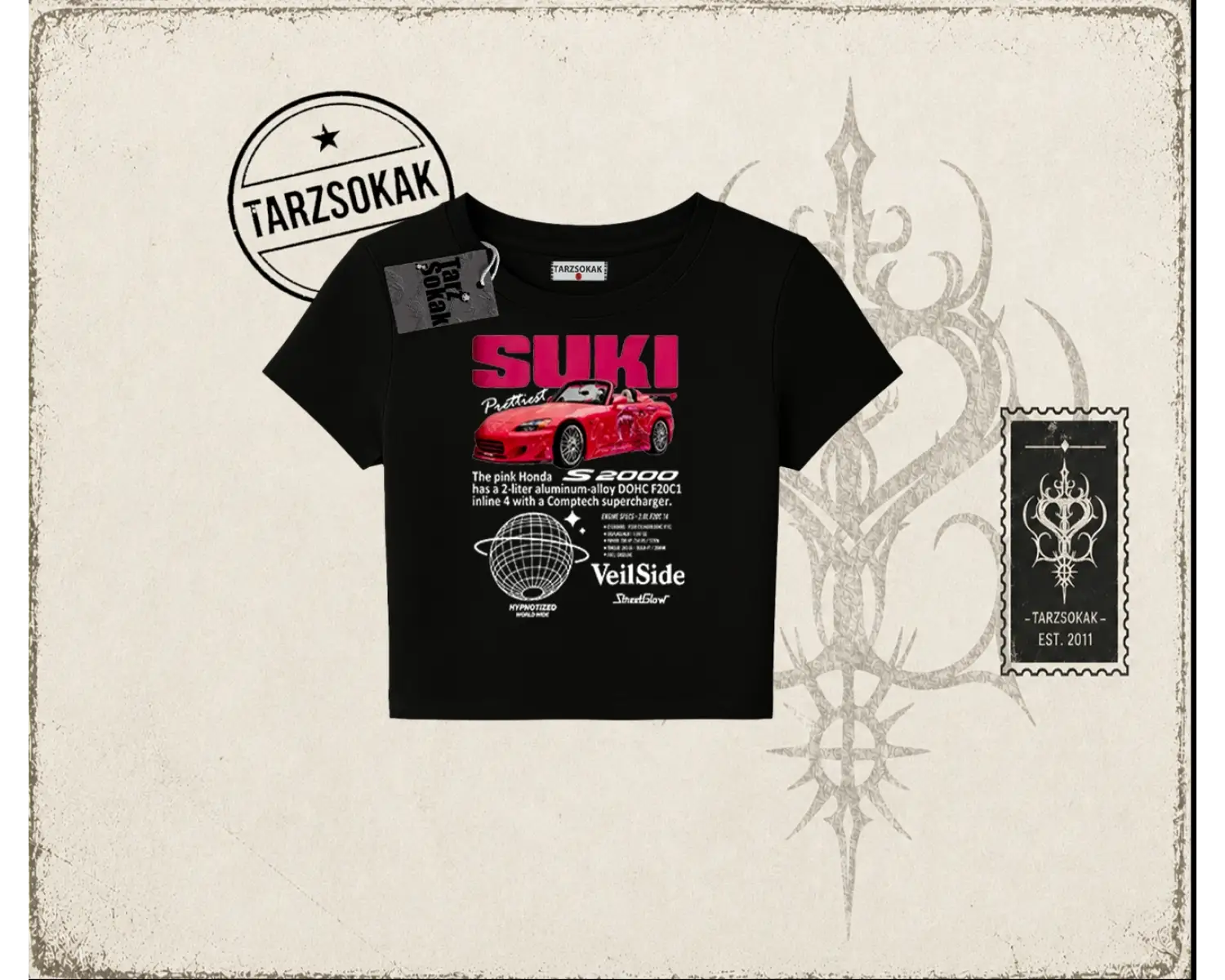 Unisex Suki Fast And Furious Kadın Baby Tee Beyaz