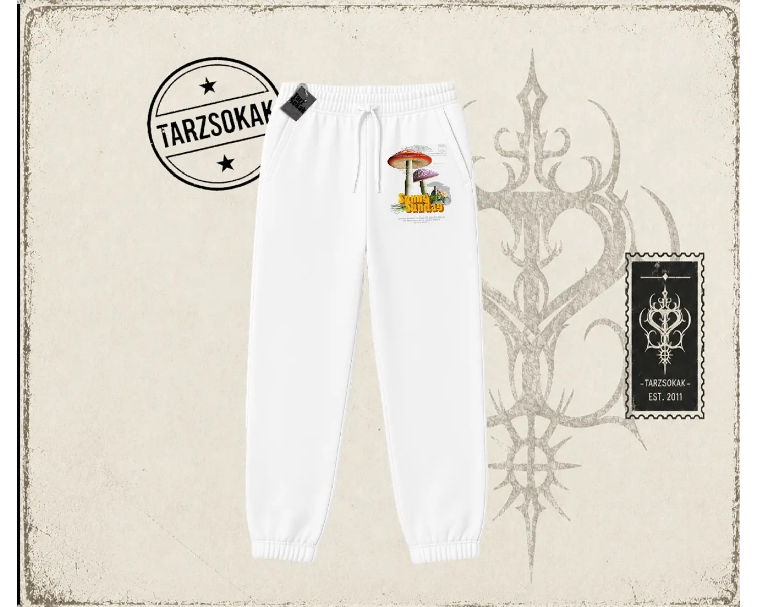 Unisex Sunny Sunday Unisex Jogger Eşofman Altı Beyaz