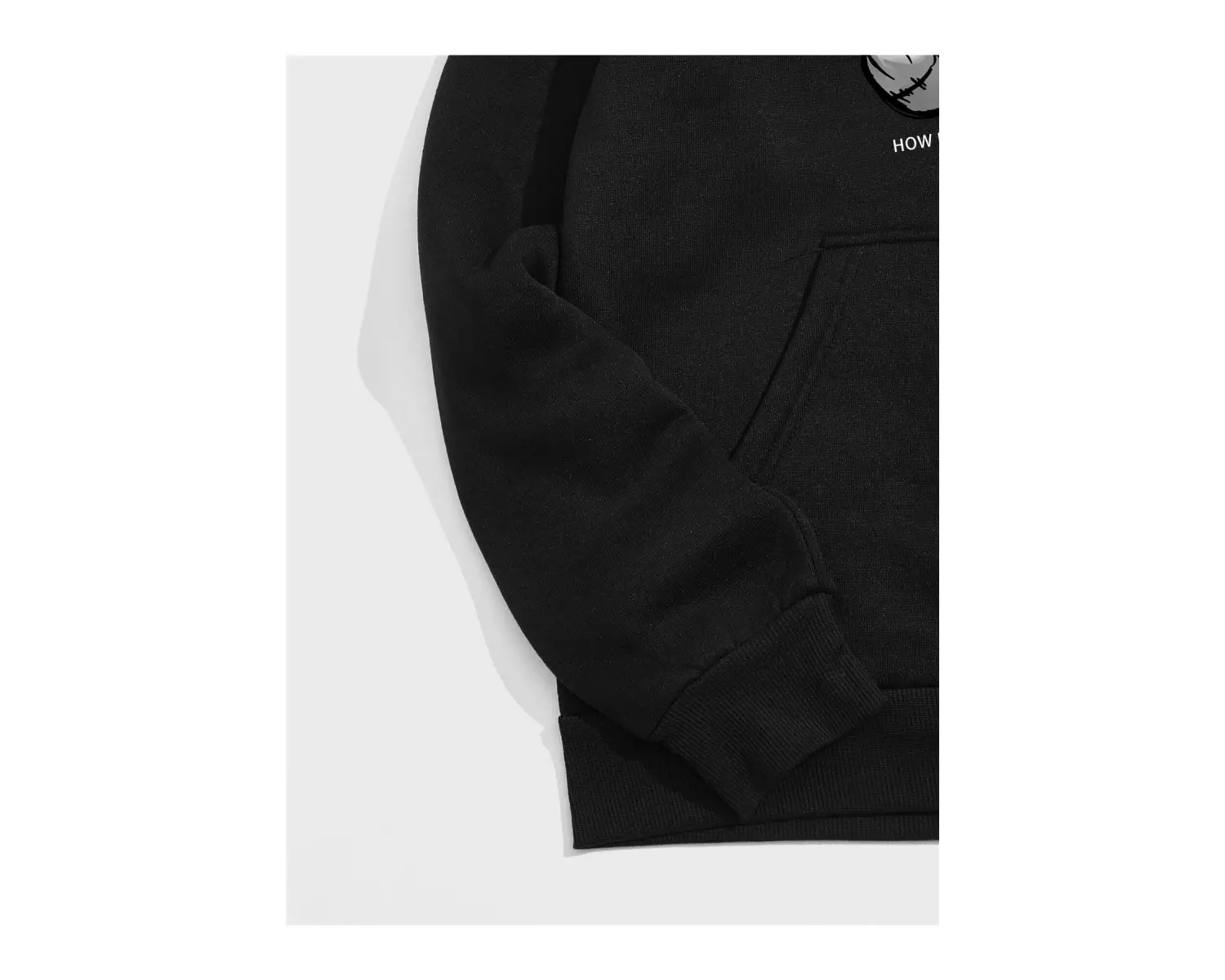 Unisex Super Baskılı Kapüşonlu Sweatshirt Beyaz