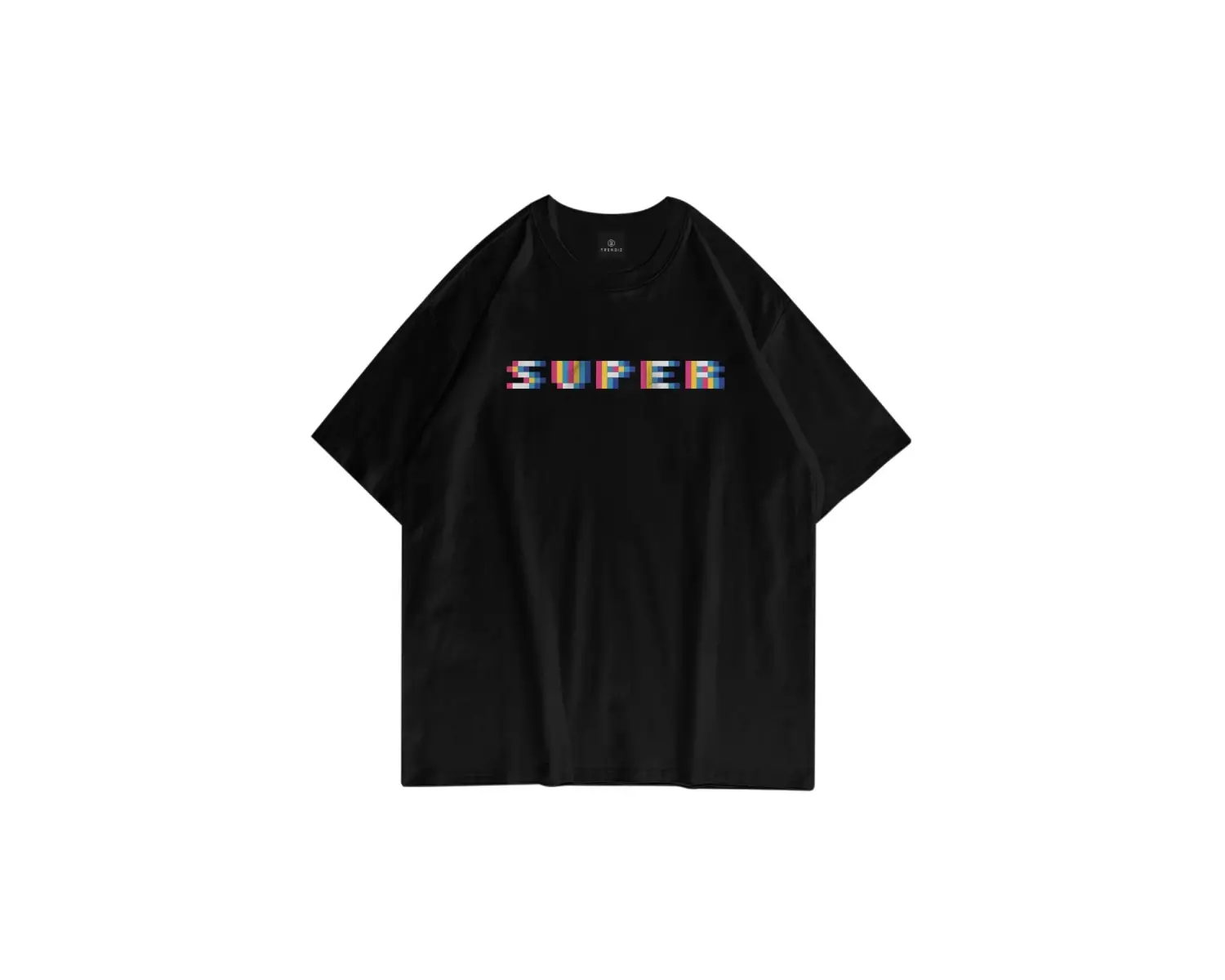 Unisex Super Pixel Siyah Tshirt