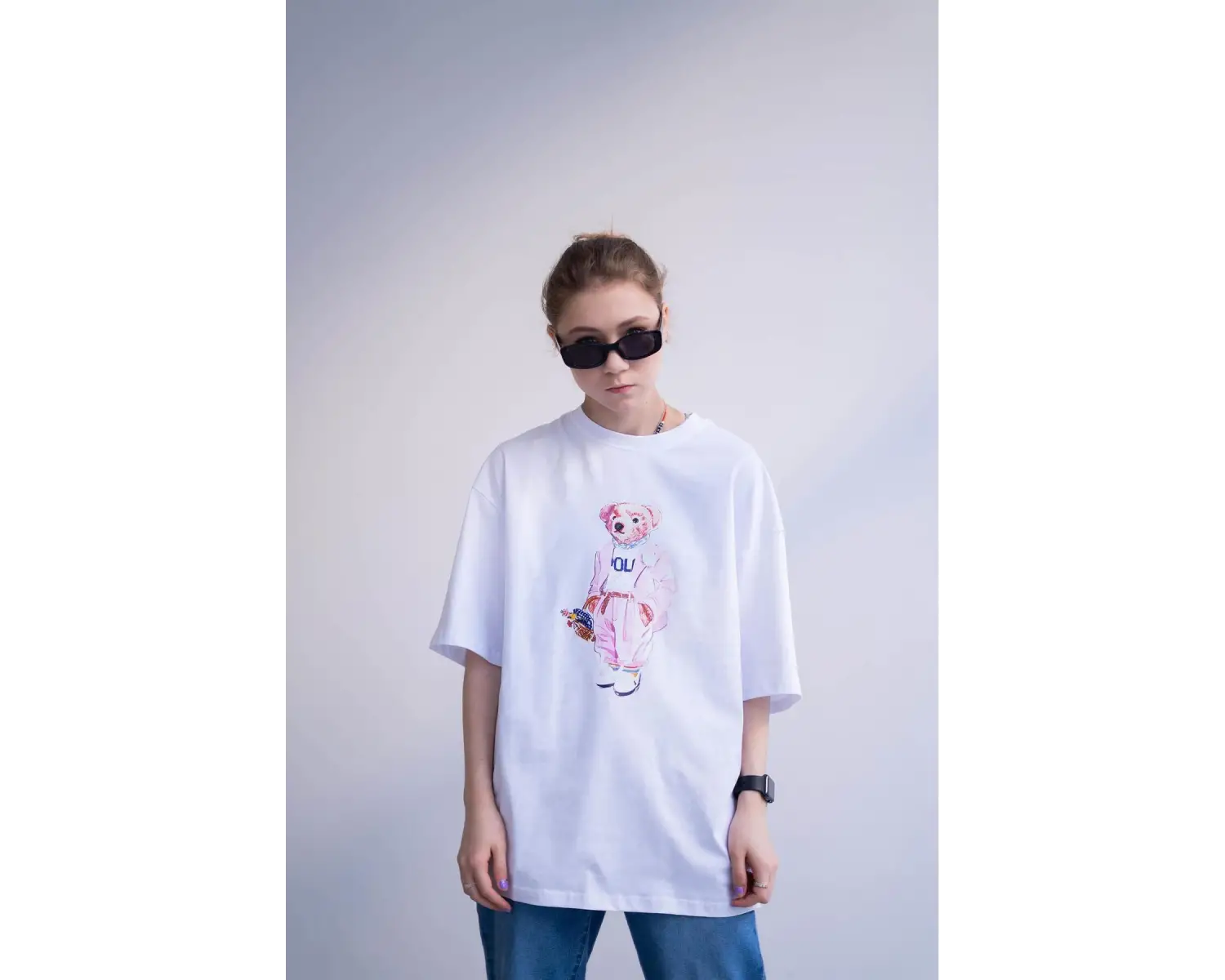 Unisex Teddy Beyaz Tshirt