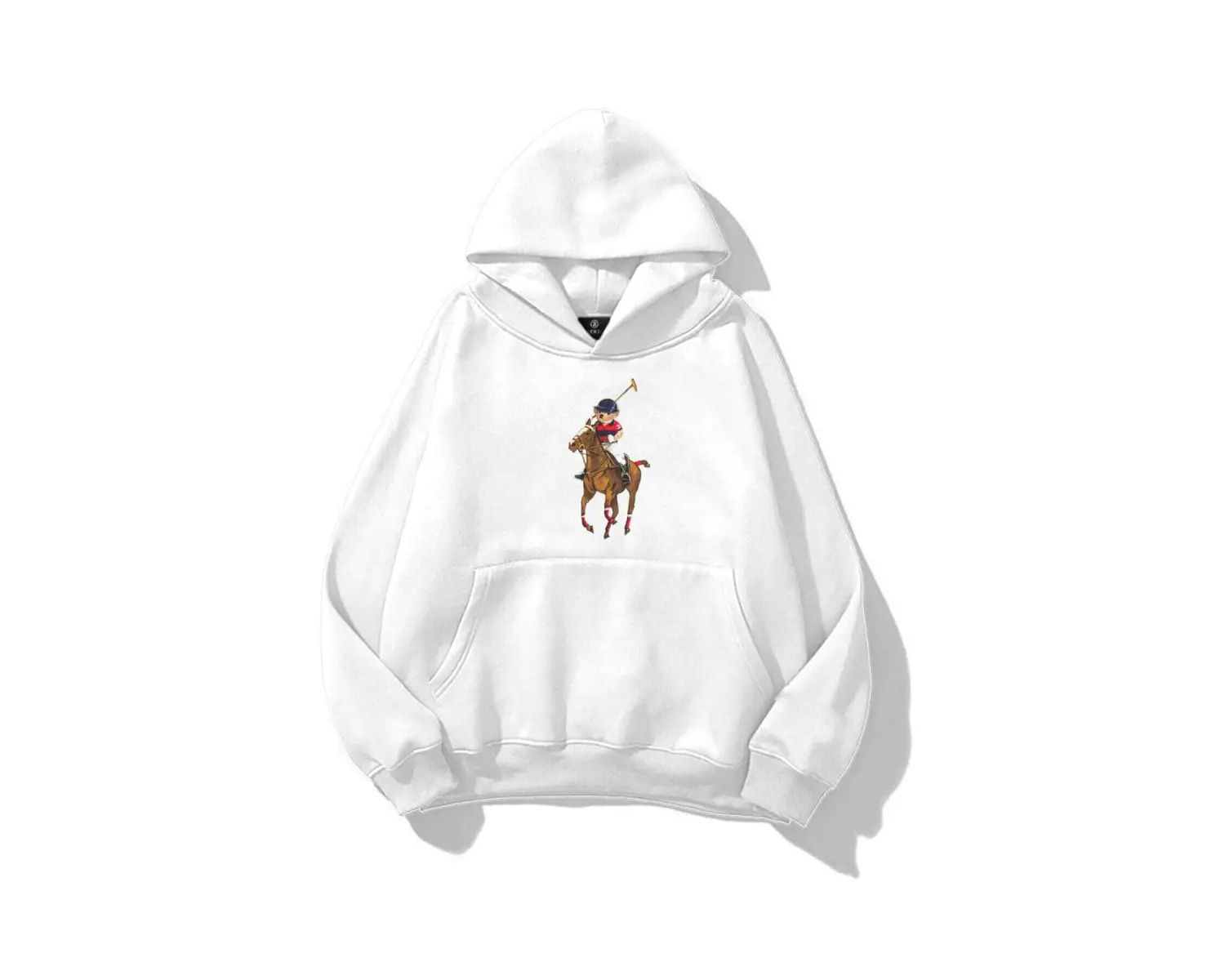 Unisex Teddy Horse Sweatshirt Beyaz