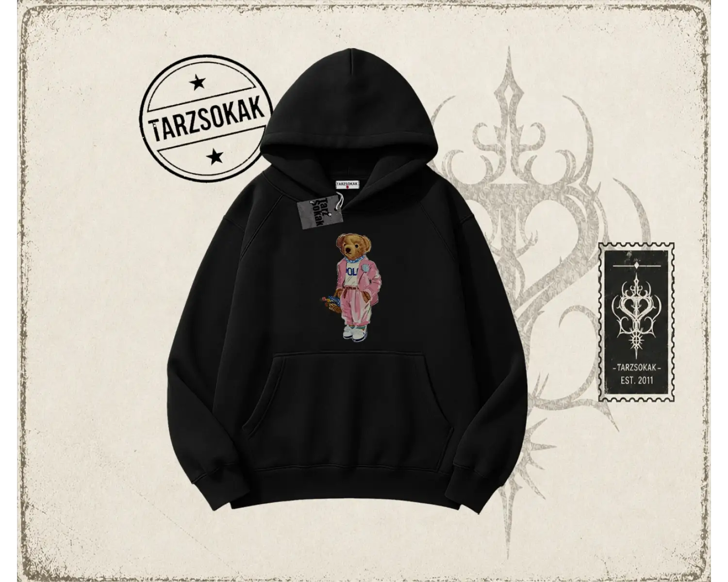 Unisex Teddy Oversize Unisex Kapşonlu Sweatshirt Beyaz