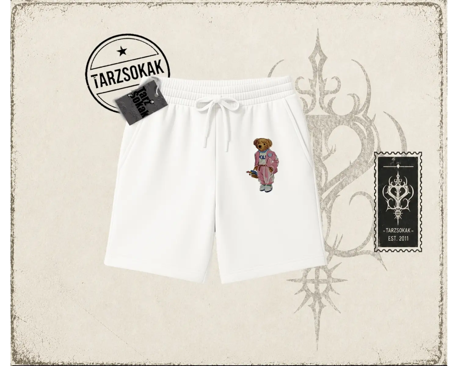Unisex Teddy Unisex Şort Beyaz