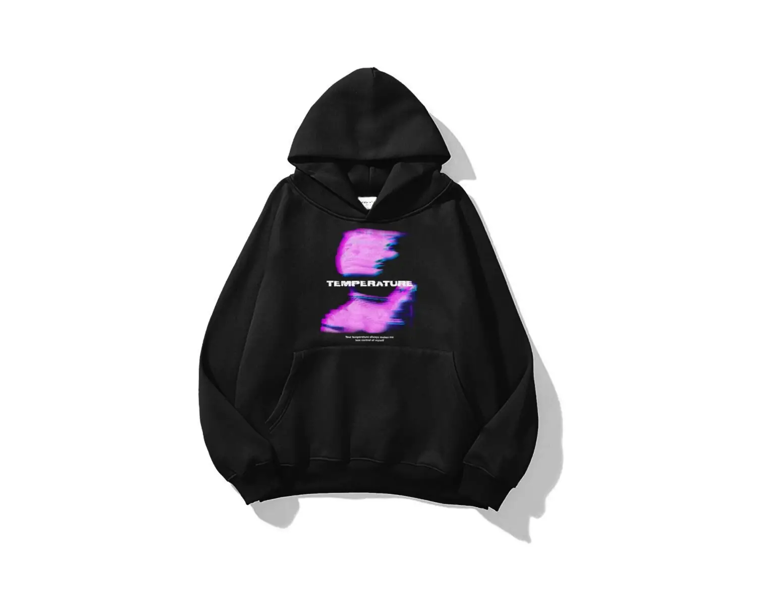 Unisex Temperature Sweatshirt Hoodie Siyah