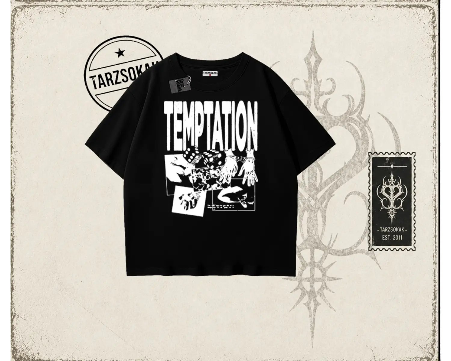 Unisex Temptation Tshirt Oversize Unisex Tişört Beyaz