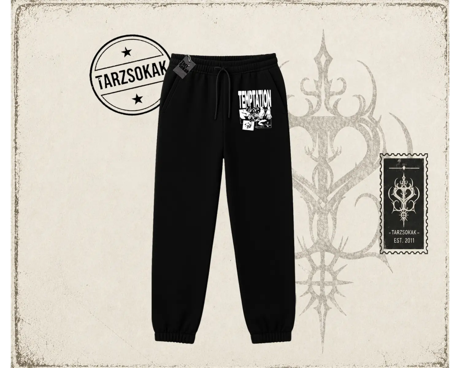 Unisex Temptation Tshirt Unisex Jogger Eşofman Altı Beyaz