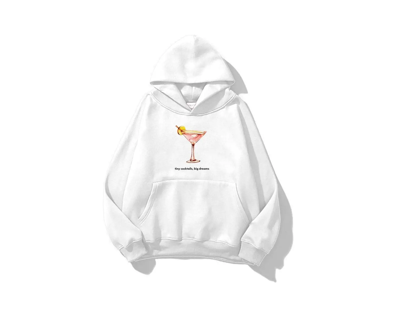 Unisex Tiny Cocktails Big Dreams Sweatshirt Beyaz