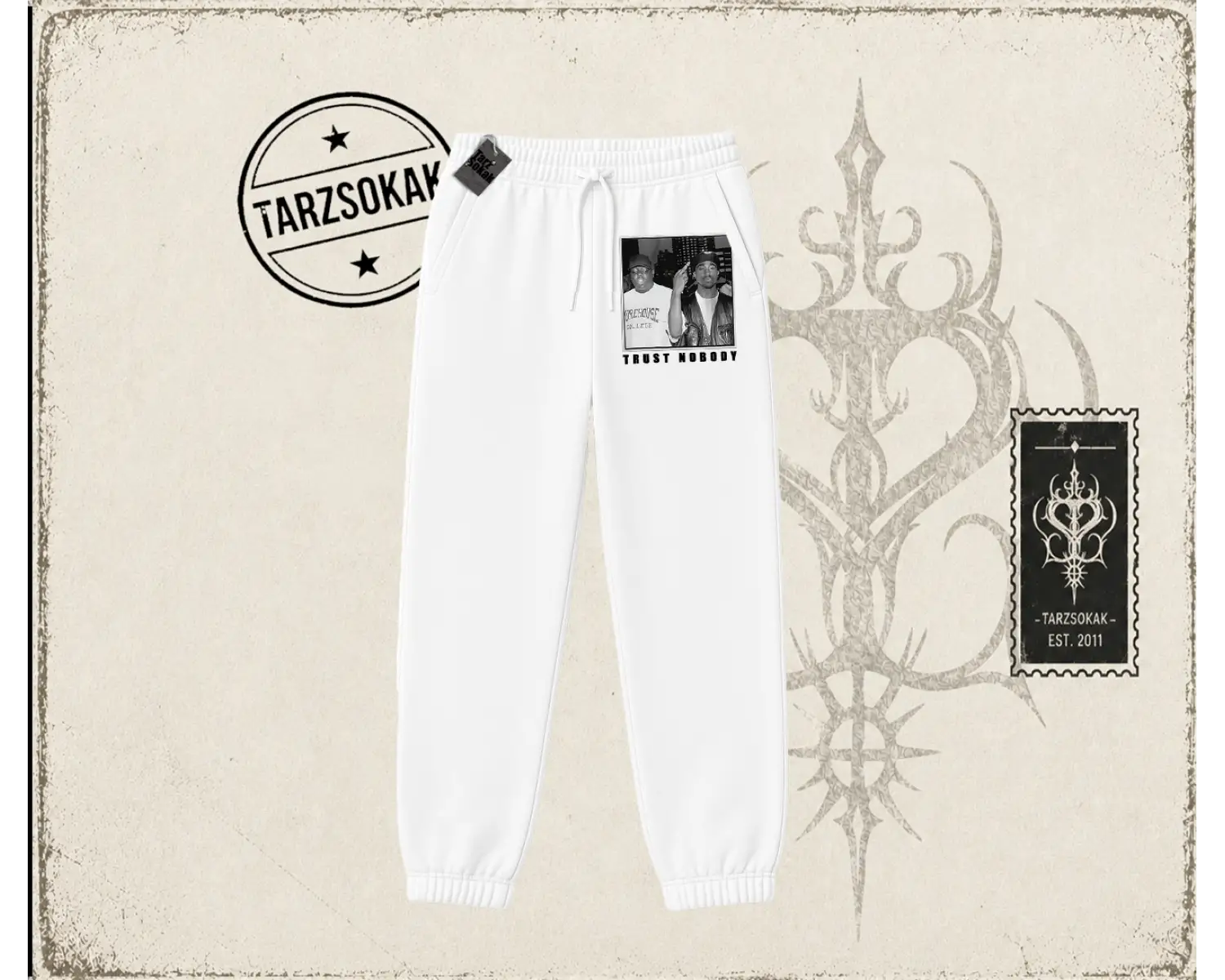 Unisex Trust Nobody Unisex Jogger Eşofman Altı Beyaz