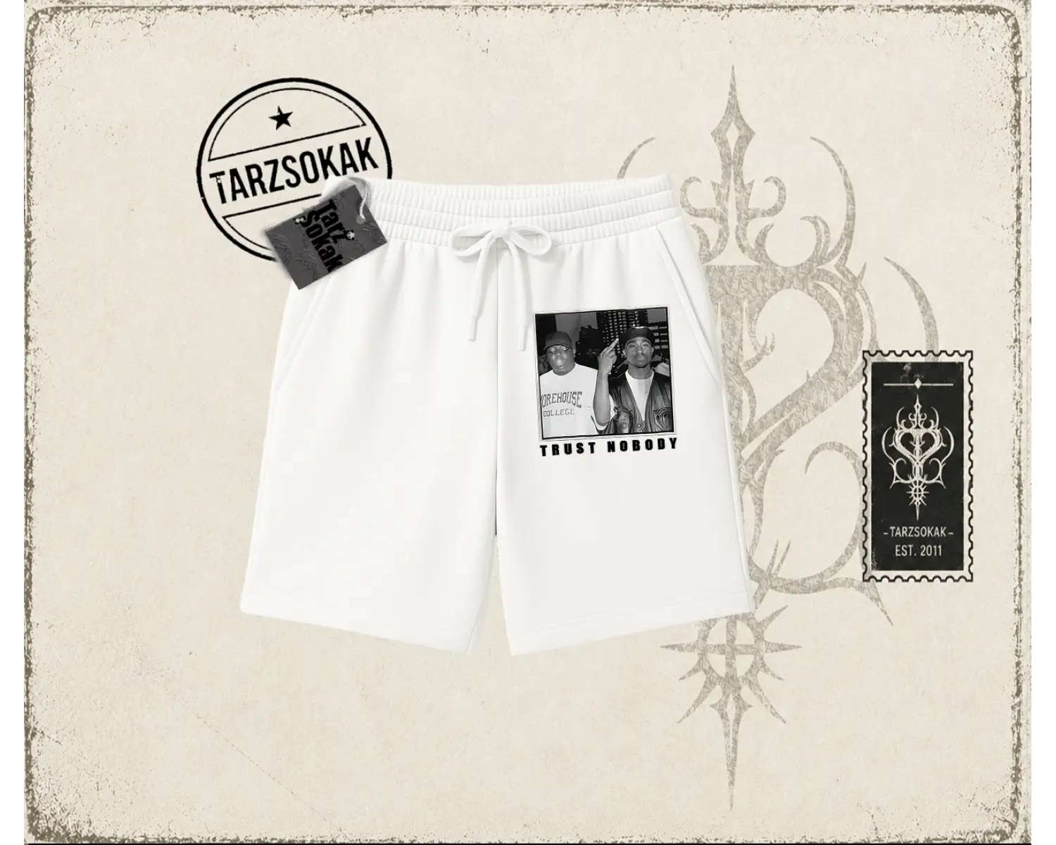 Unisex Trust Nobody Unisex Şort Beyaz