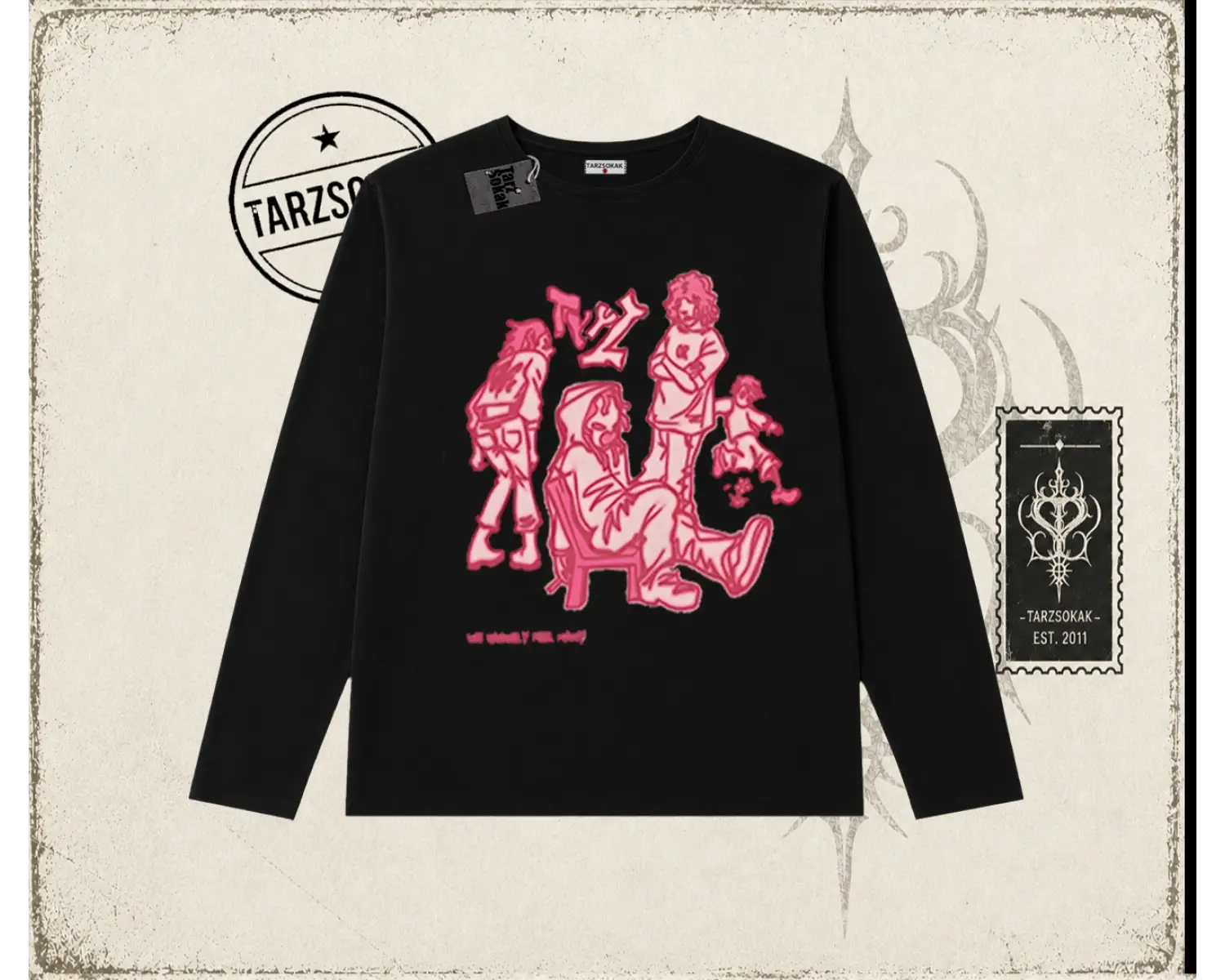 Unisex Tyyz Biskilet Yaka  Long Sleeve Beyaz