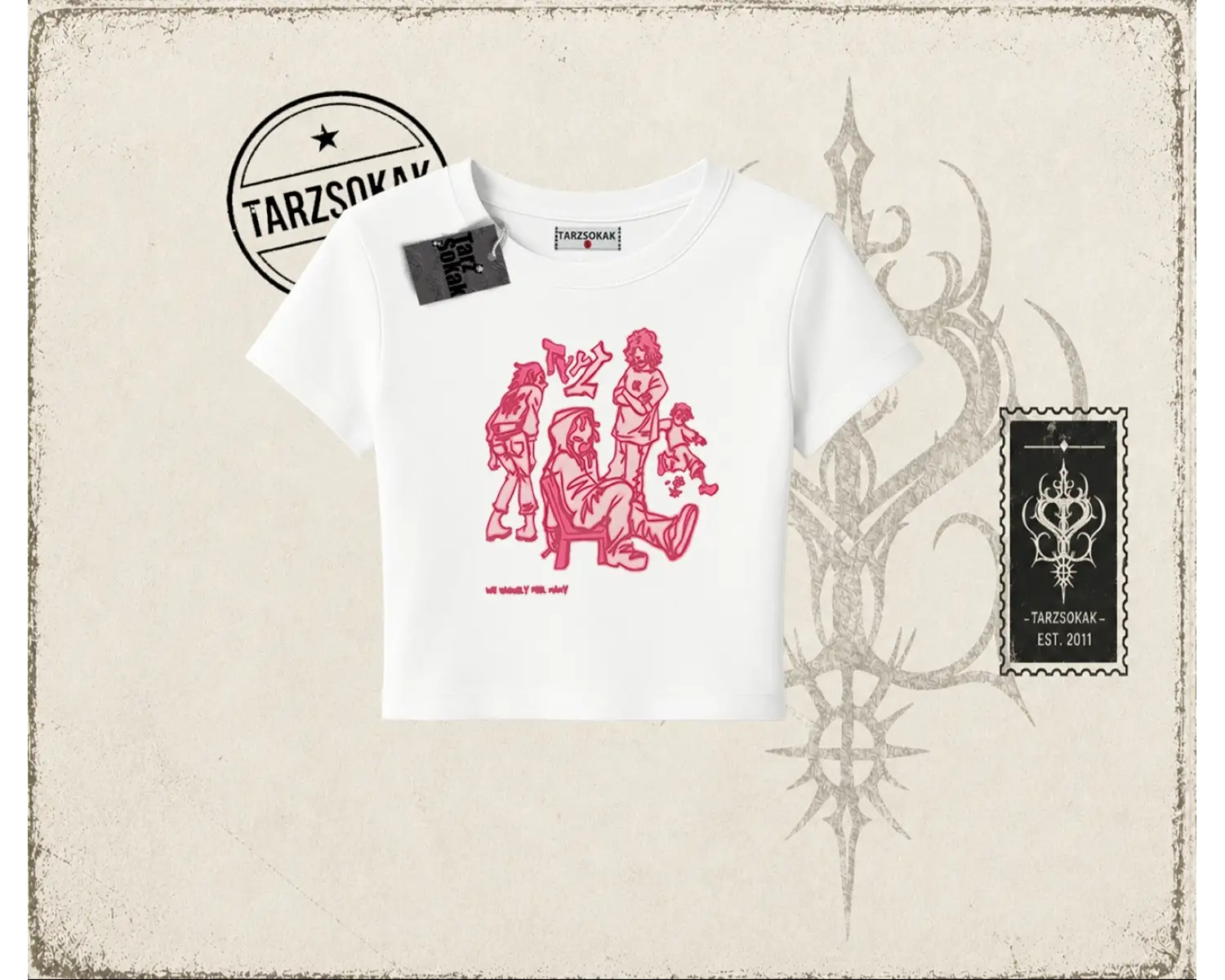 Unisex Tyyz Kadın Baby Tee Beyaz