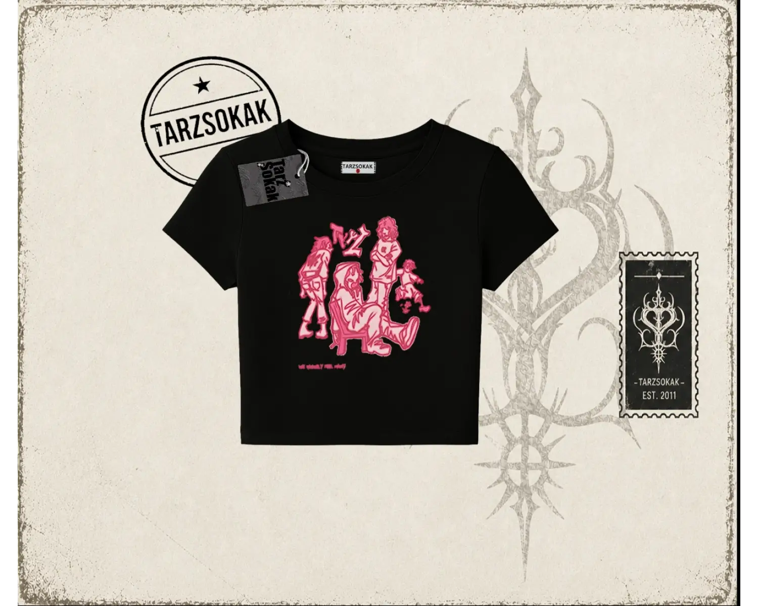 Unisex Tyyz Kadın Baby Tee Beyaz