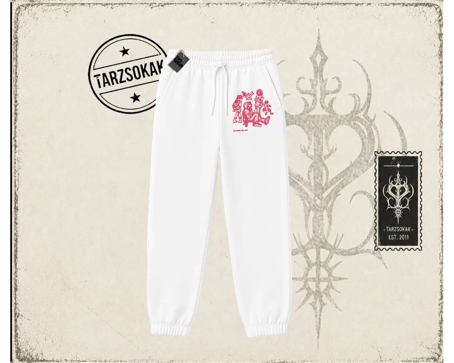 Unisex Tyyz Unisex Jogger Eşofman Altı Beyaz