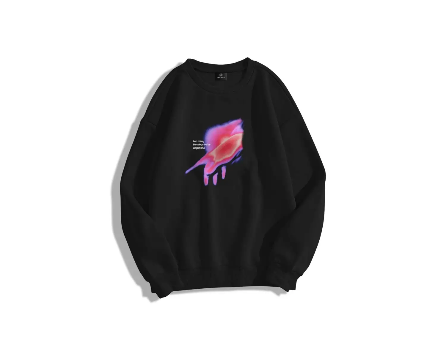 Unisex Ungrateful Bisiklet Yaka Sweatshirt Siyah