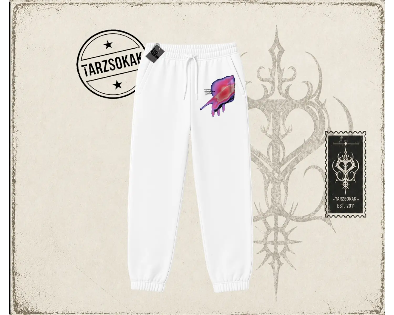 Unisex Ungrateful Unisex Jogger Eşofman Altı Beyaz