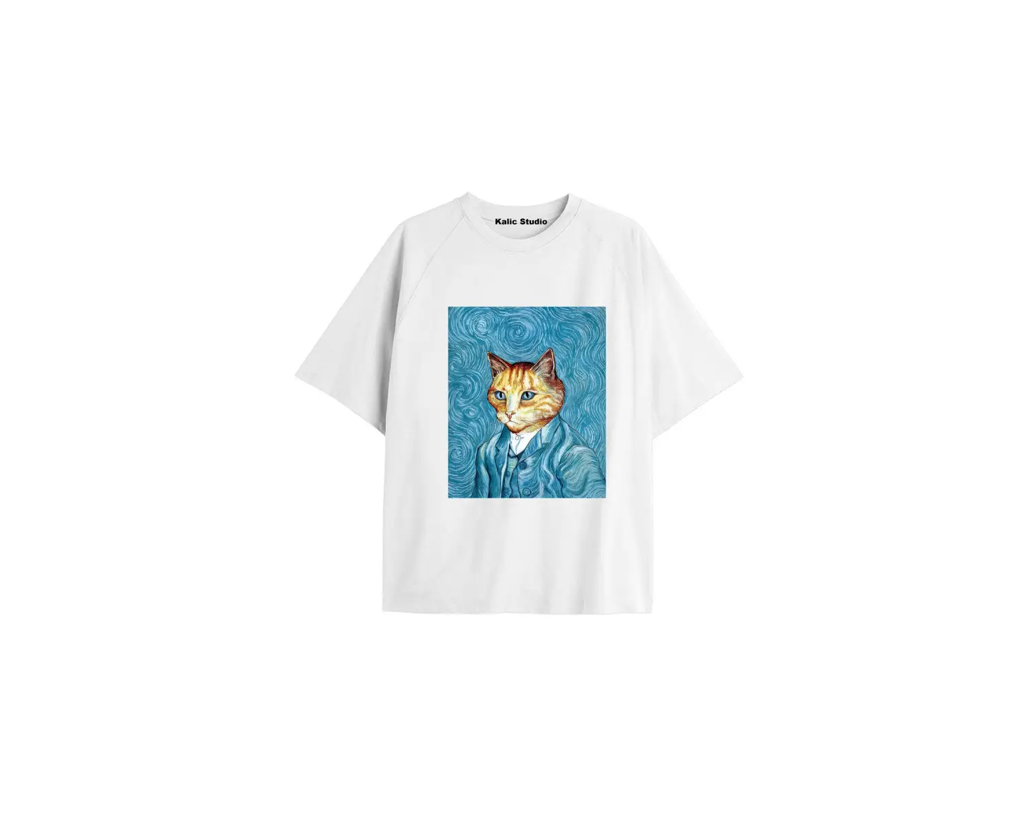 Unisex Van Gogh Baskılı Oversize Tshirt