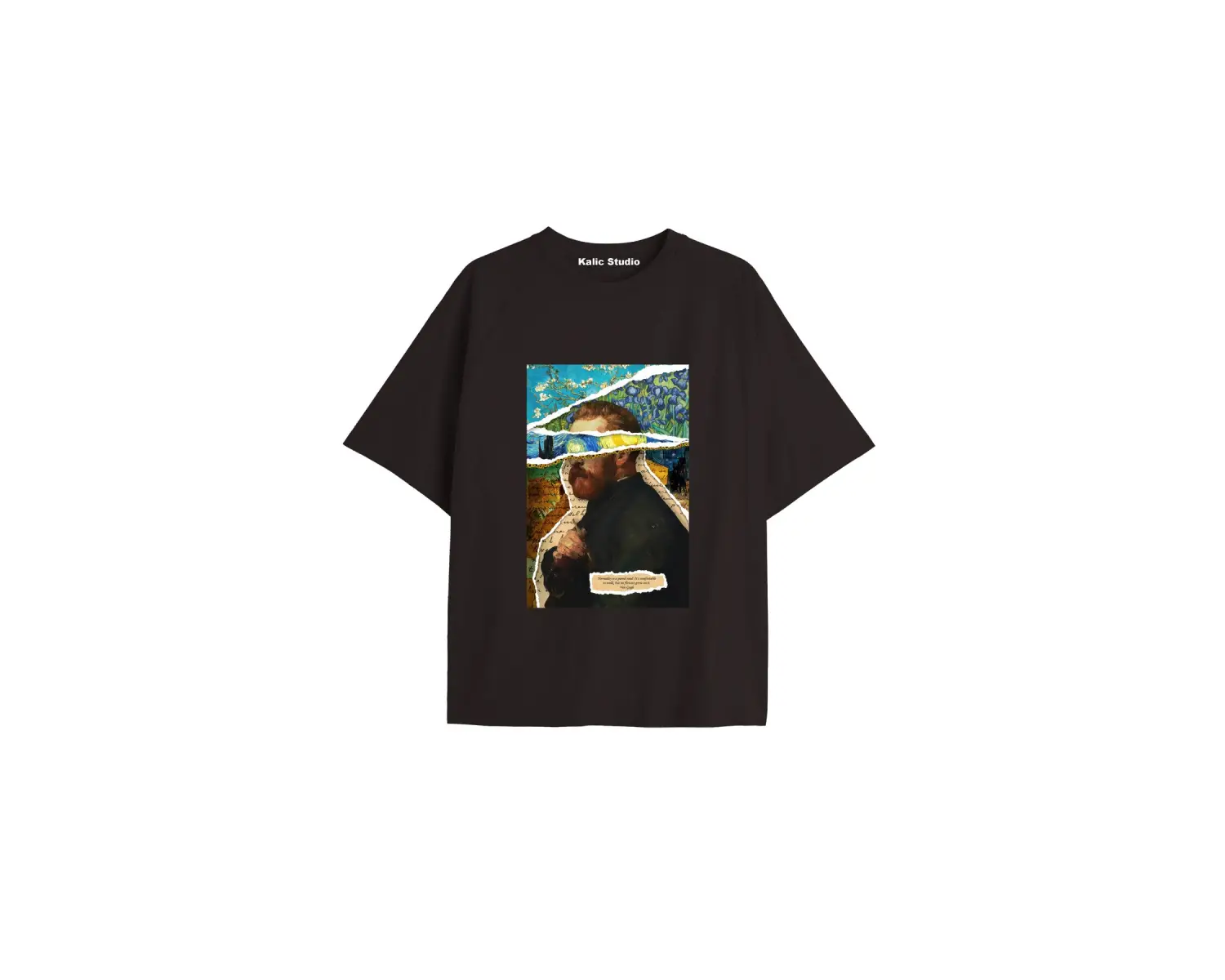Unisex Van Gogh Baskılı Oversize Tshirt