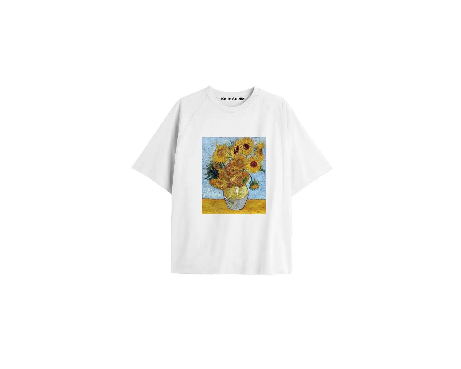 Unisex Van Gogh Baskılı Oversize Tshirt