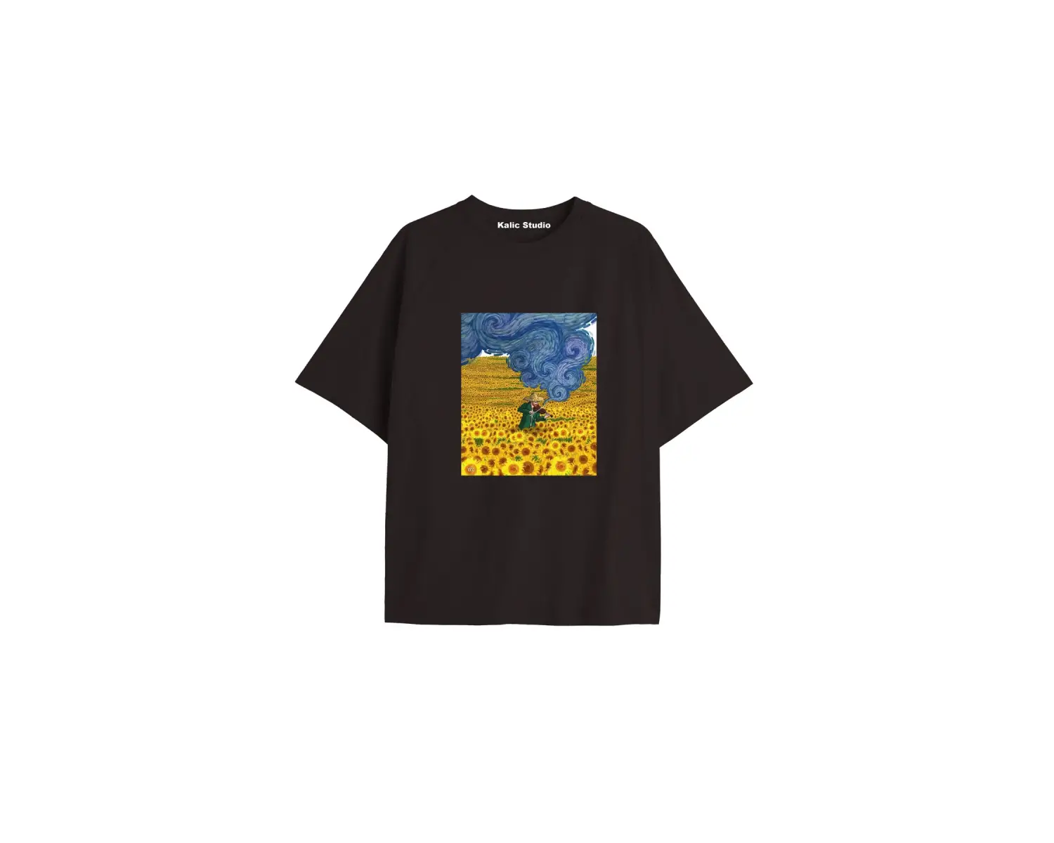Unisex Van Gogh Baskılı Oversize Tshirt