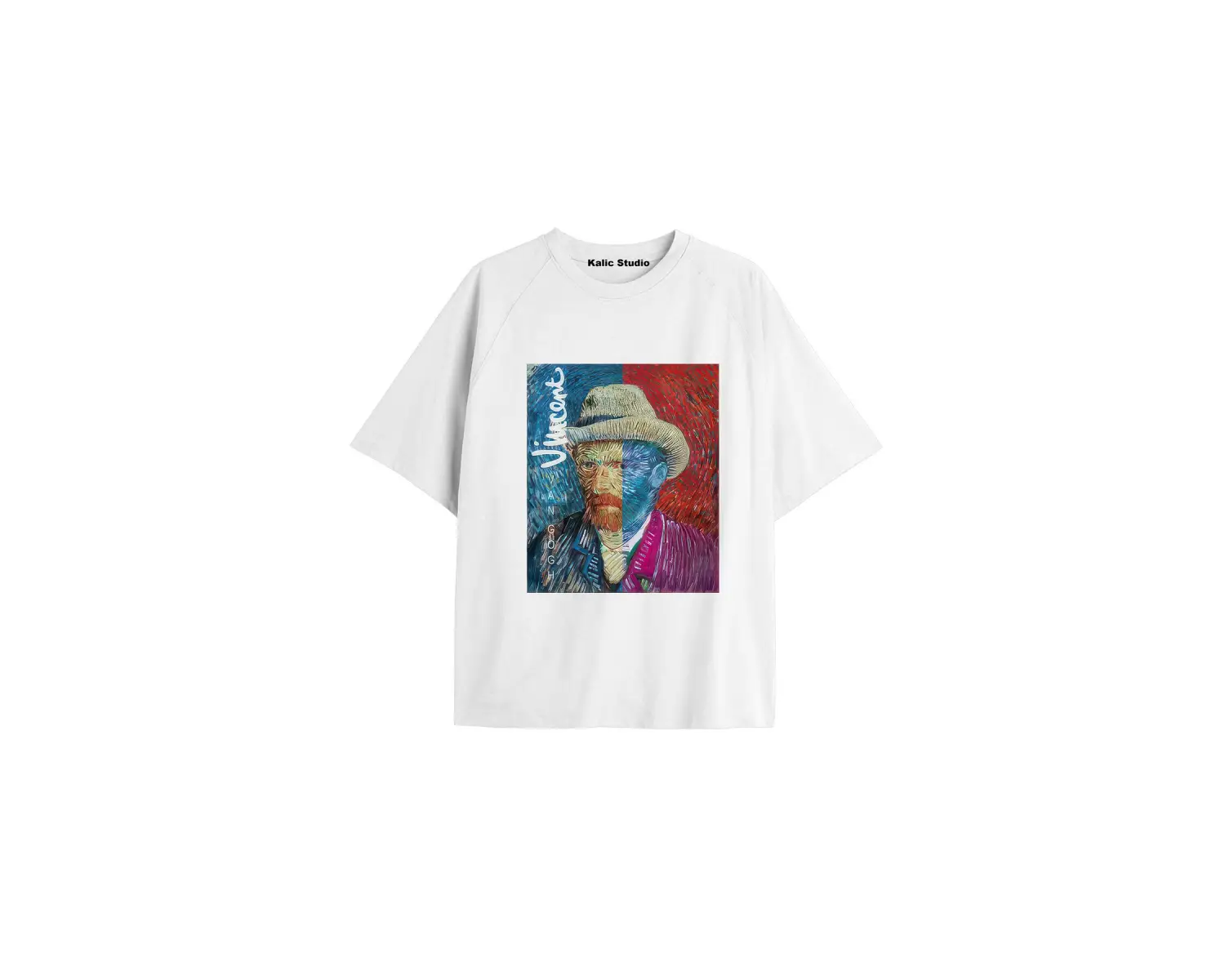 Unisex Van Gogh Baskılı Oversize Tshirt