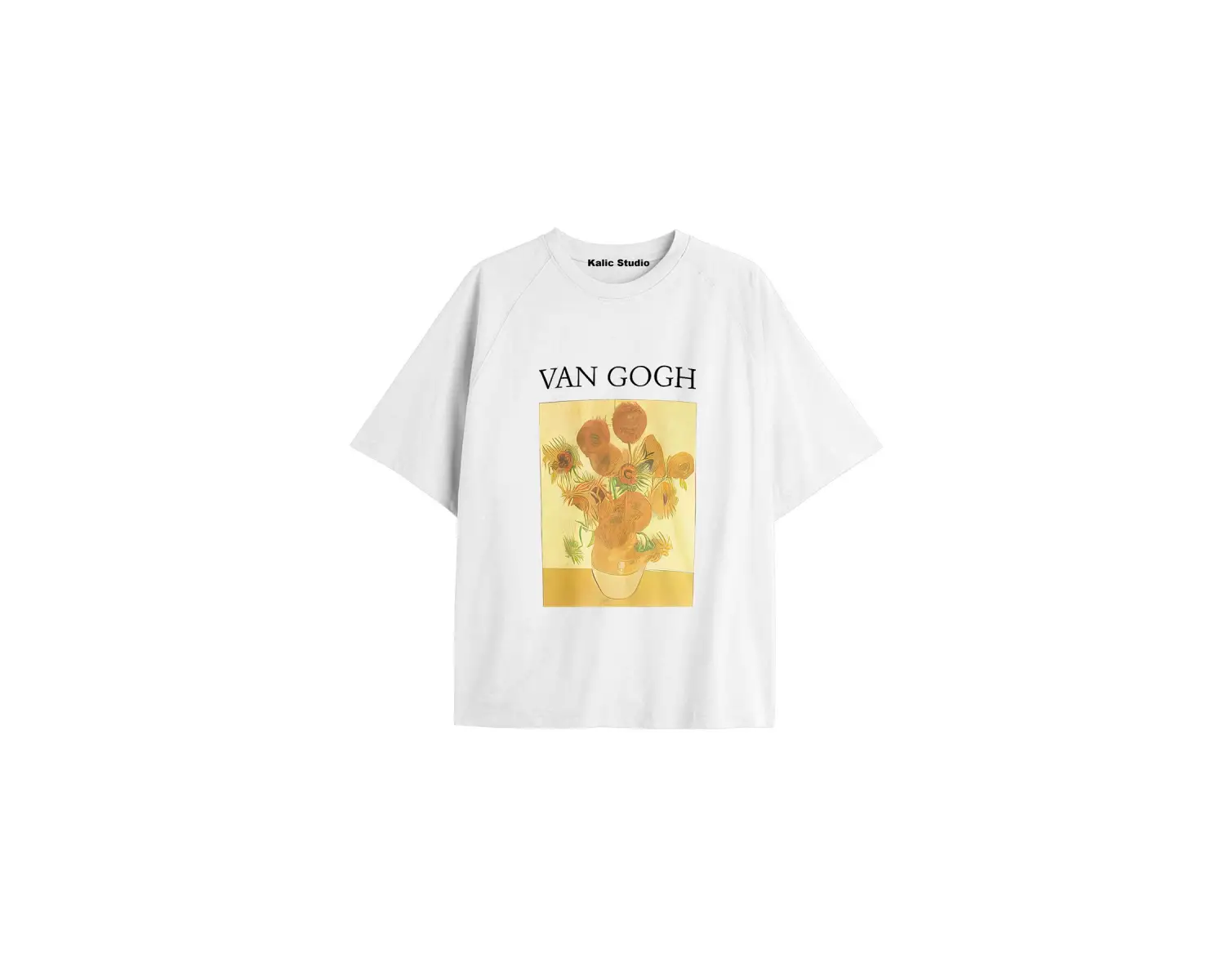 Unisex Van Gogh Baskılı Oversize Tshirt