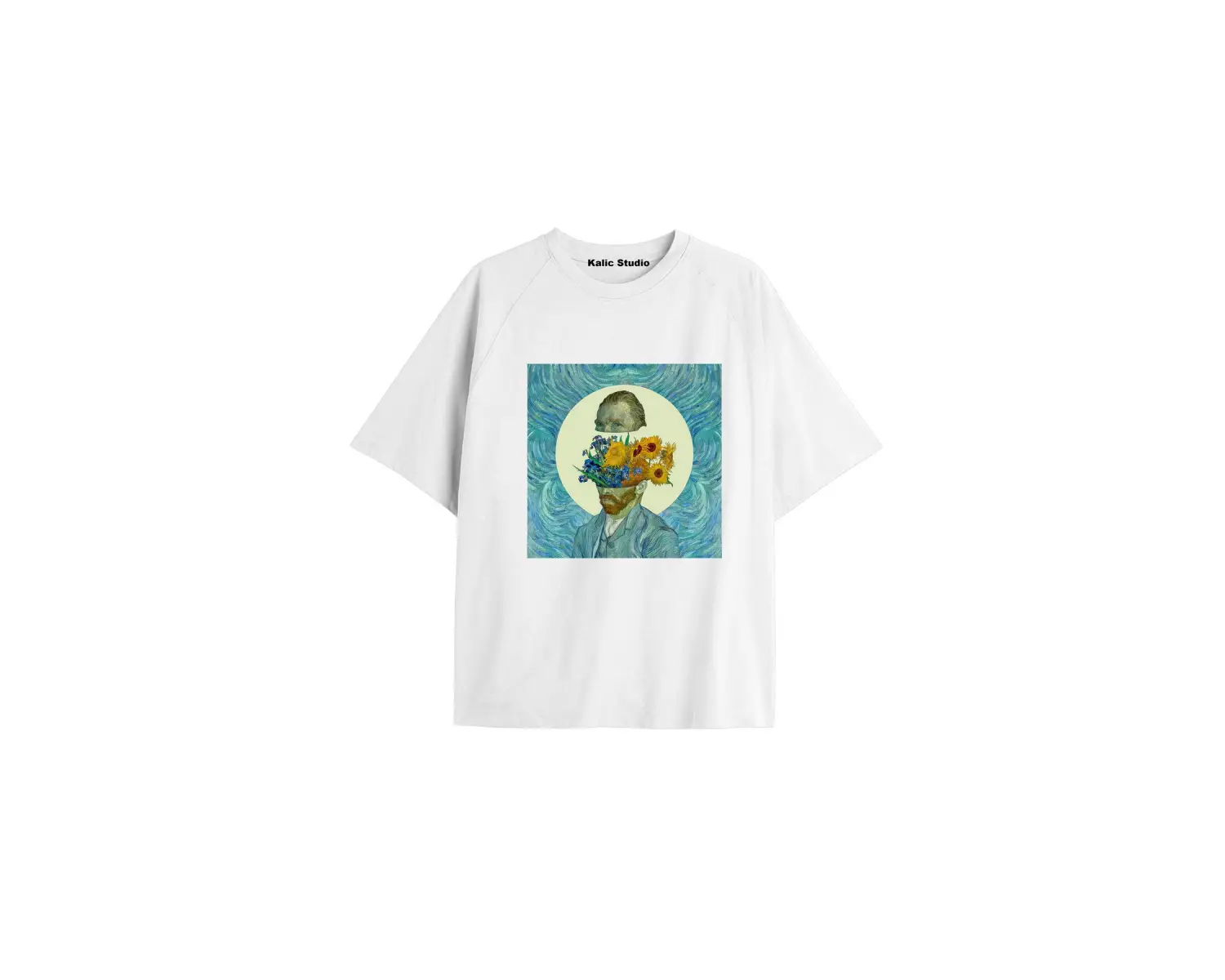 Unisex Van Gogh Baskılı Oversize Tshirt
