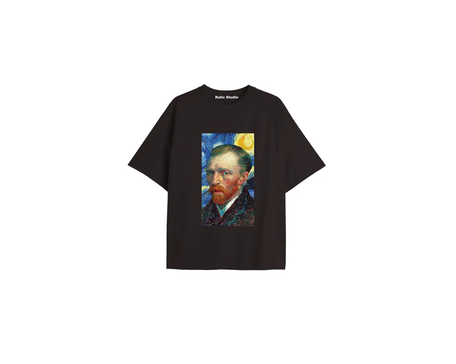 Unisex Van Gogh Baskılı Oversize Tshirt