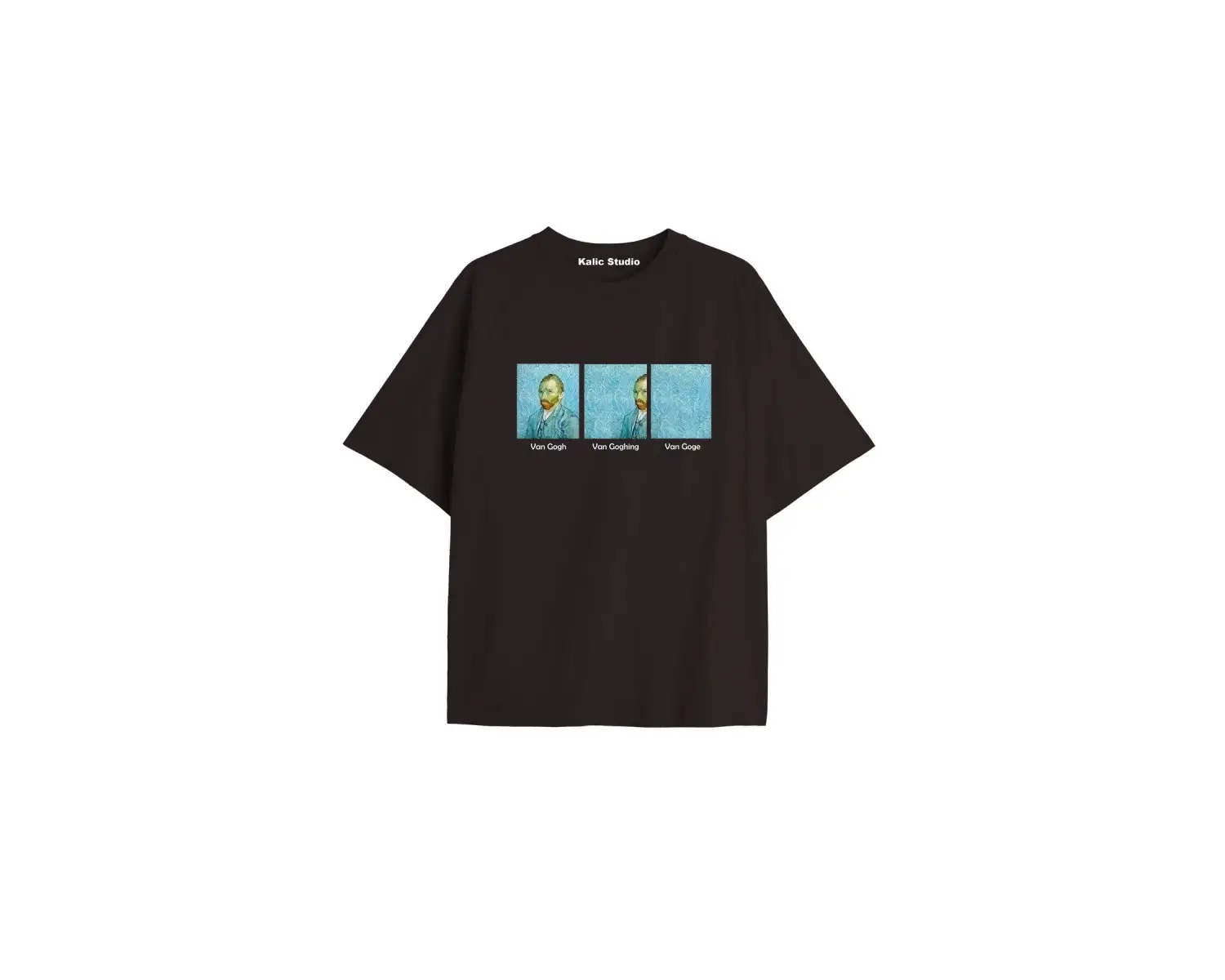 Unisex Van Gogh Baskılı Oversize Tshirt