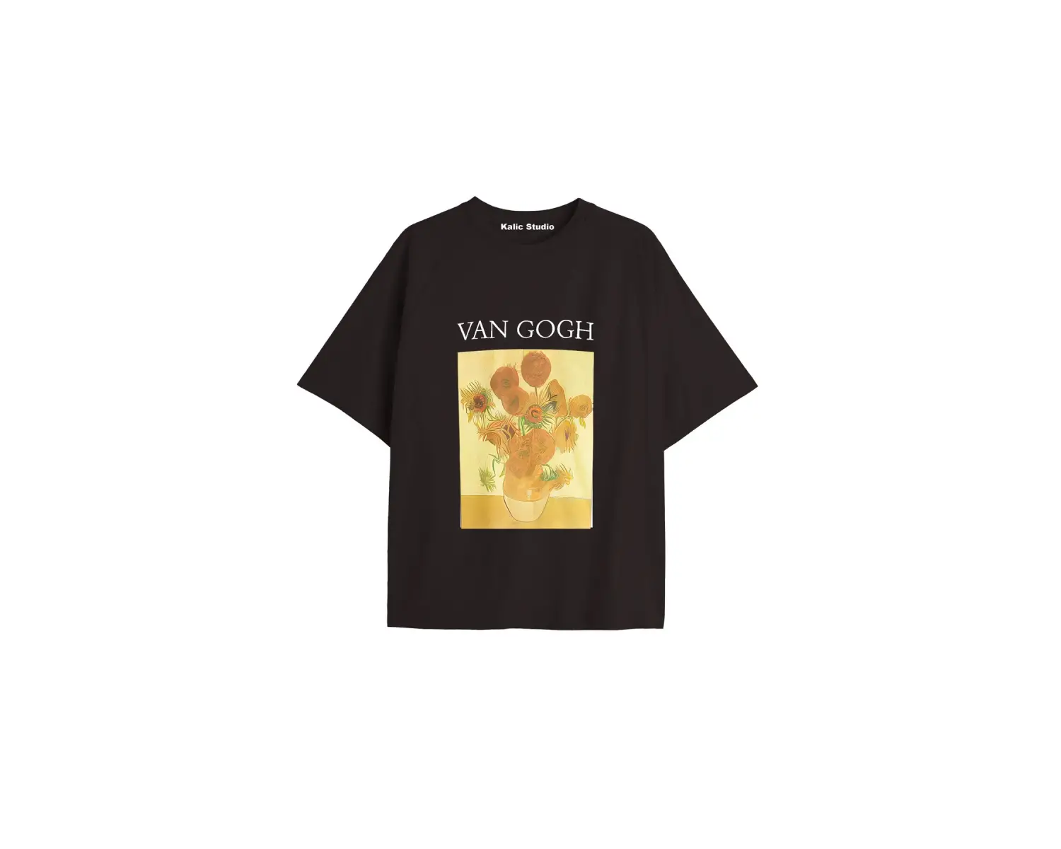 Unisex Van Gogh Baskılı Oversize Tshirt