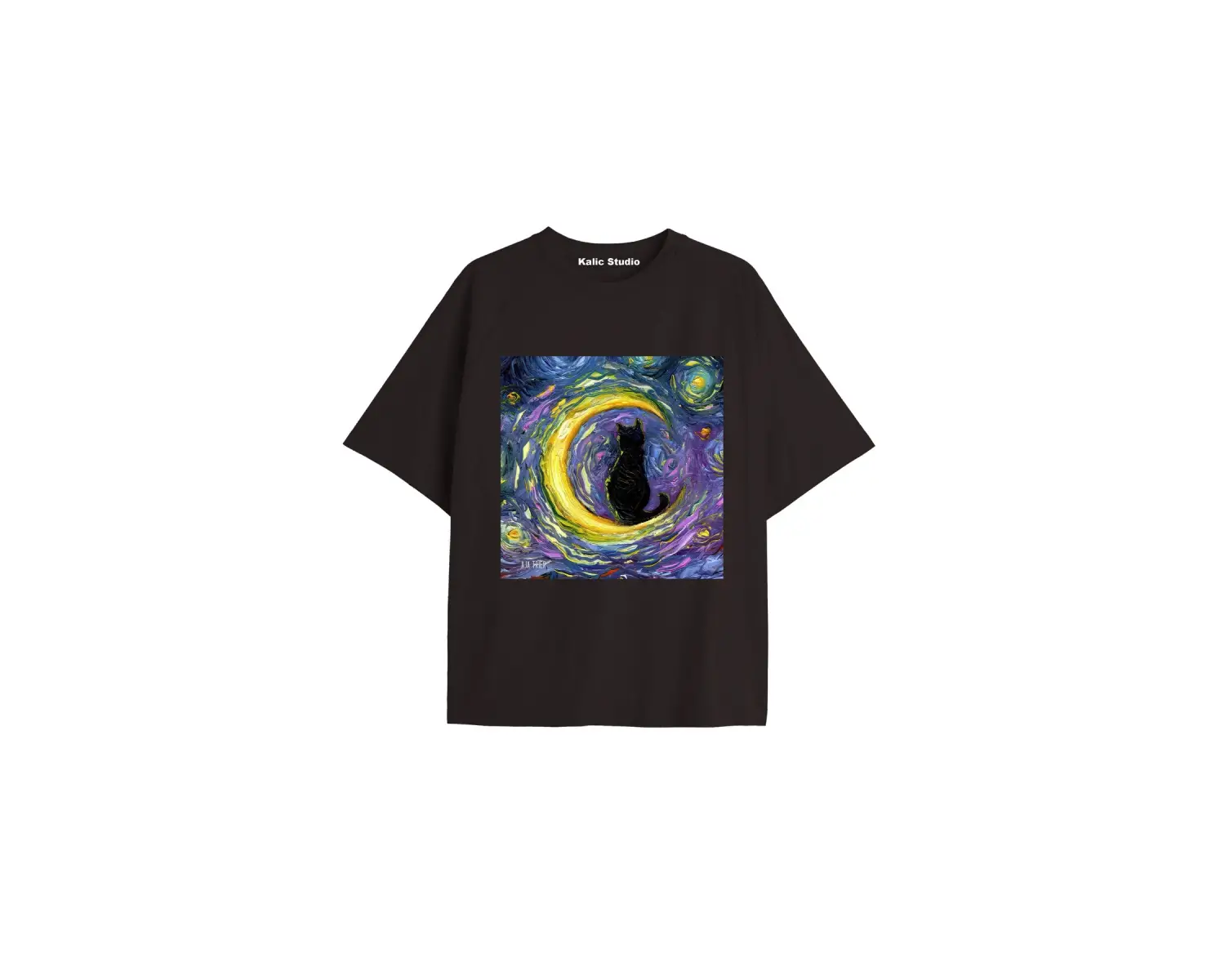 Unisex Van Gogh Baskılı Oversize Tshirt
