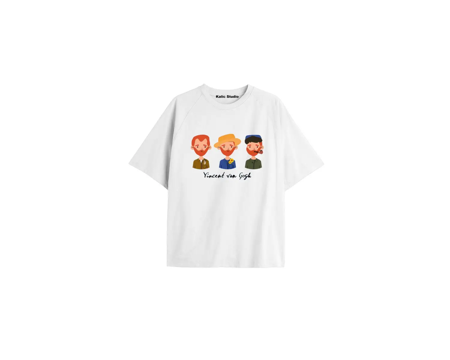 Unisex Van Gogh Baskılı Oversize Tshirt