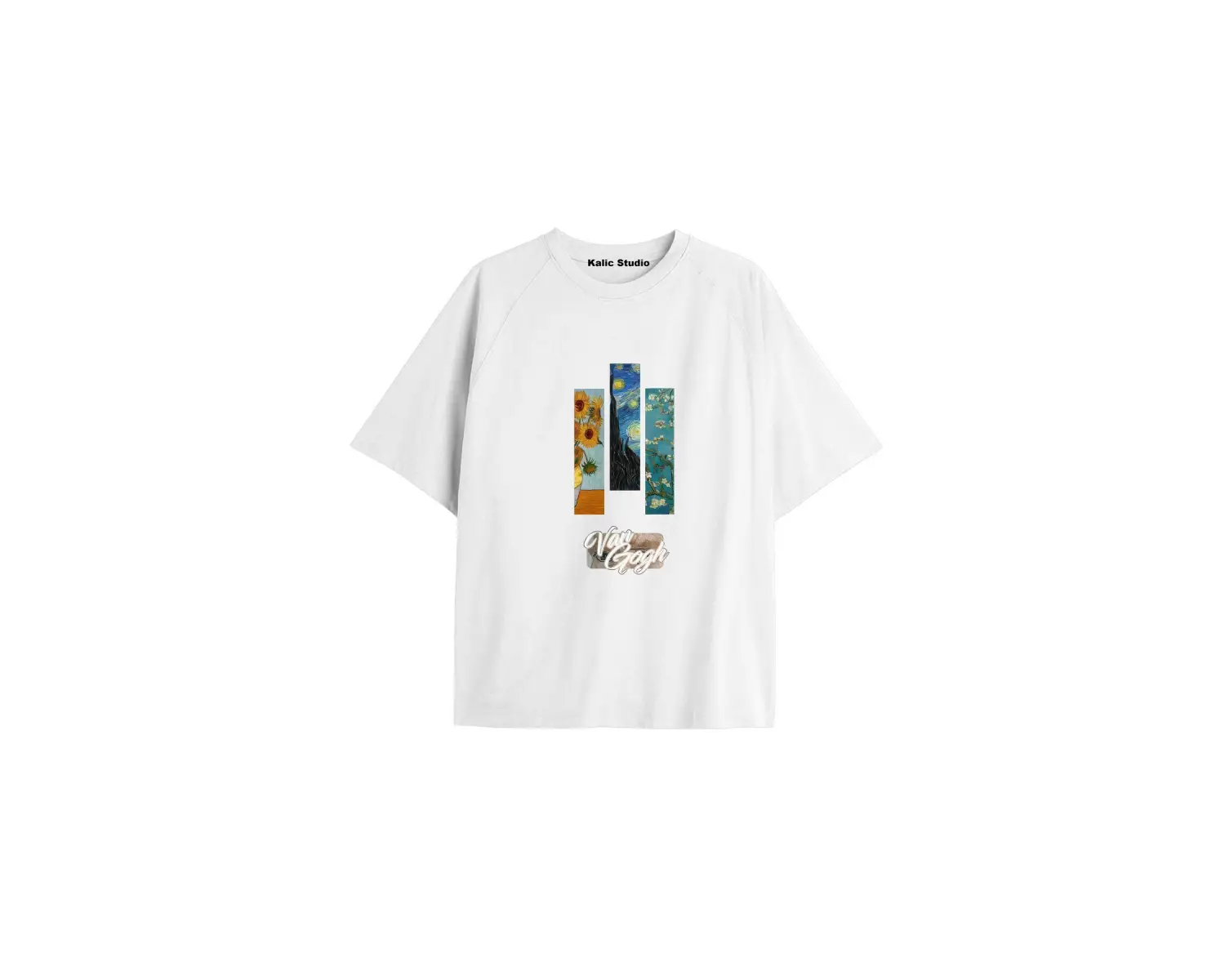 Unisex Van Gogh Baskılı Oversize Tshirt
