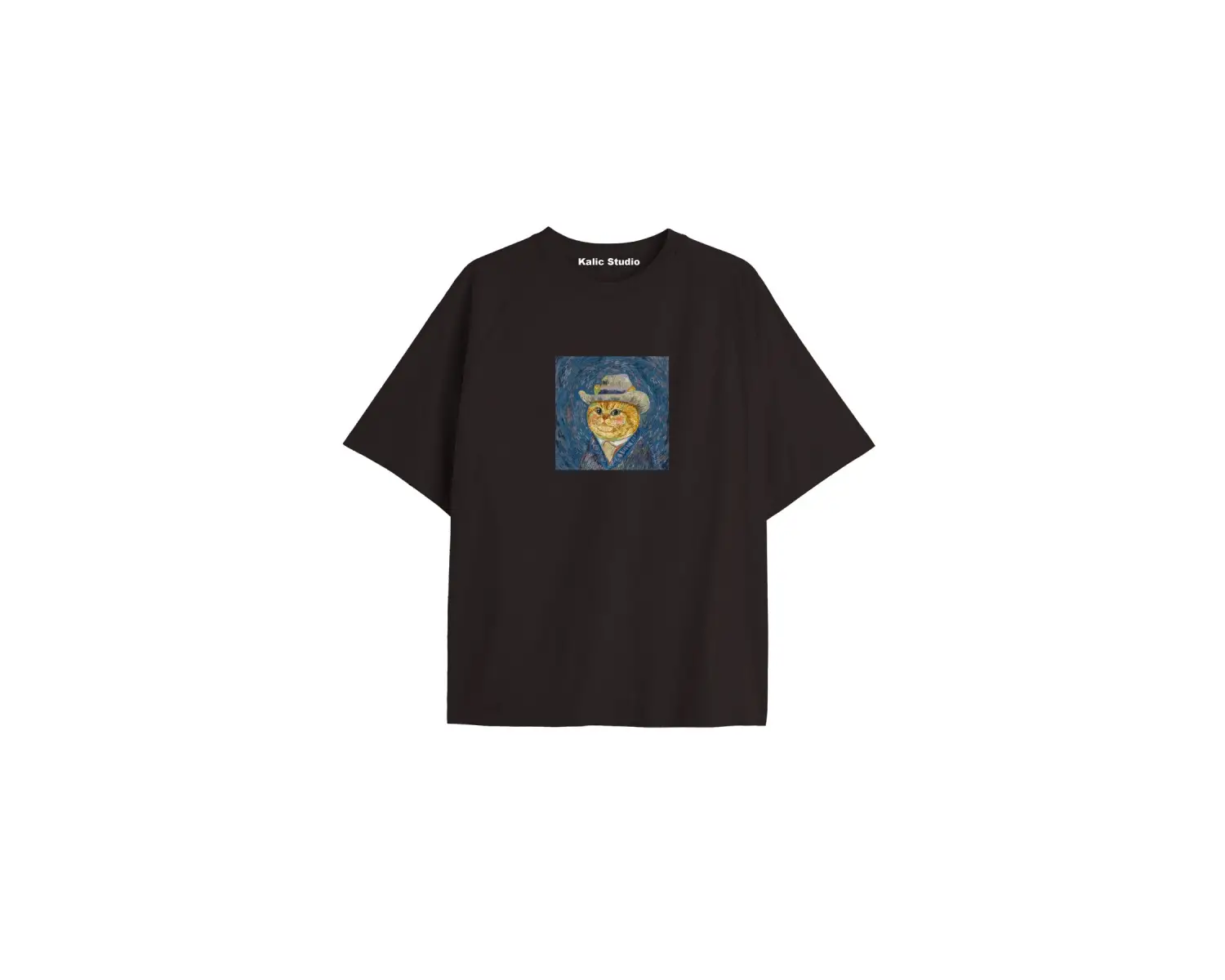 Unisex Van Gogh Baskılı Oversize Tshirt