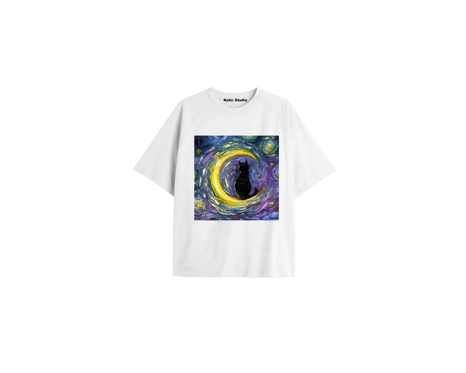 Unisex Van Gogh Baskılı Oversize Tshirt