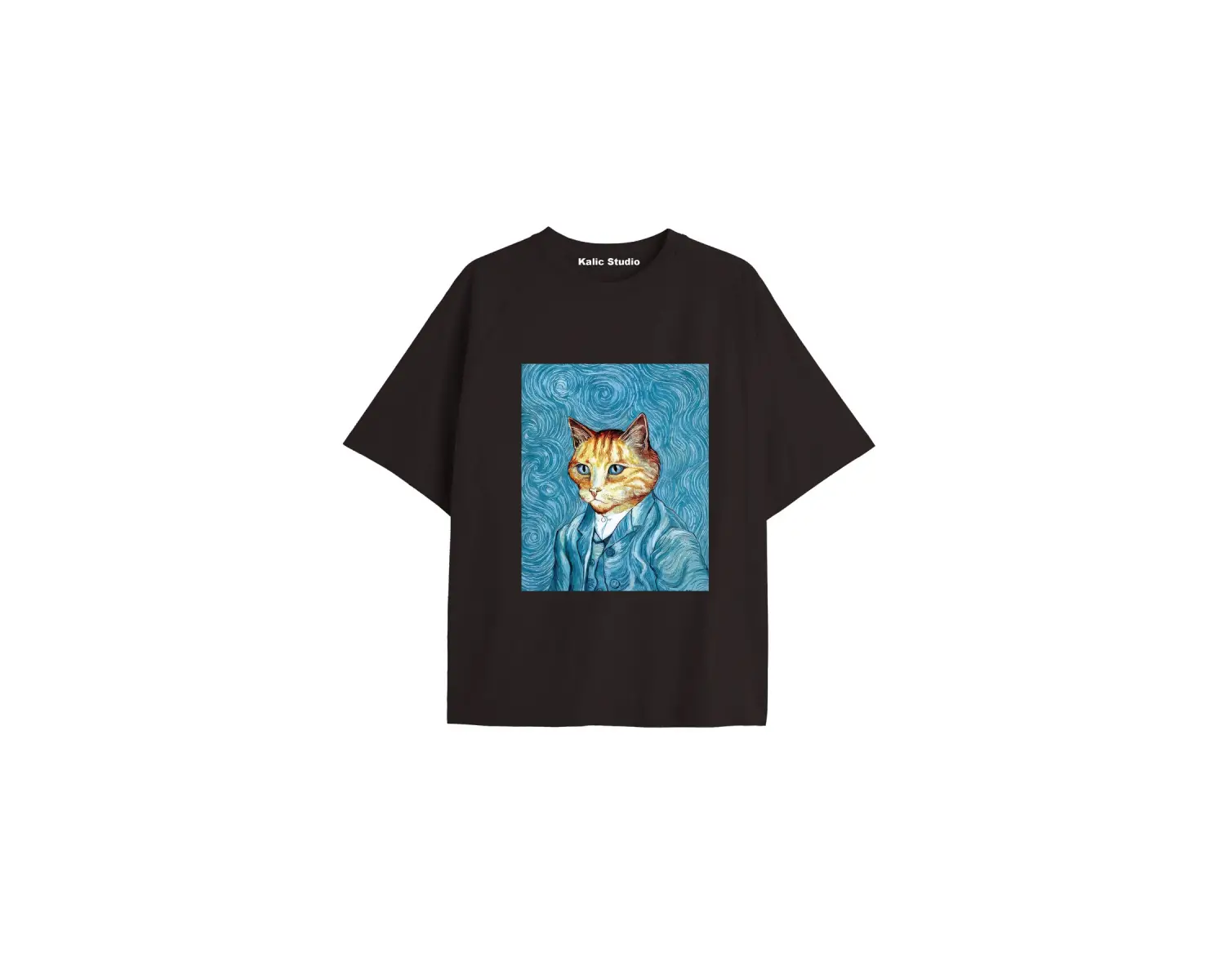 Unisex Van Gogh Baskılı Oversize Tshirt