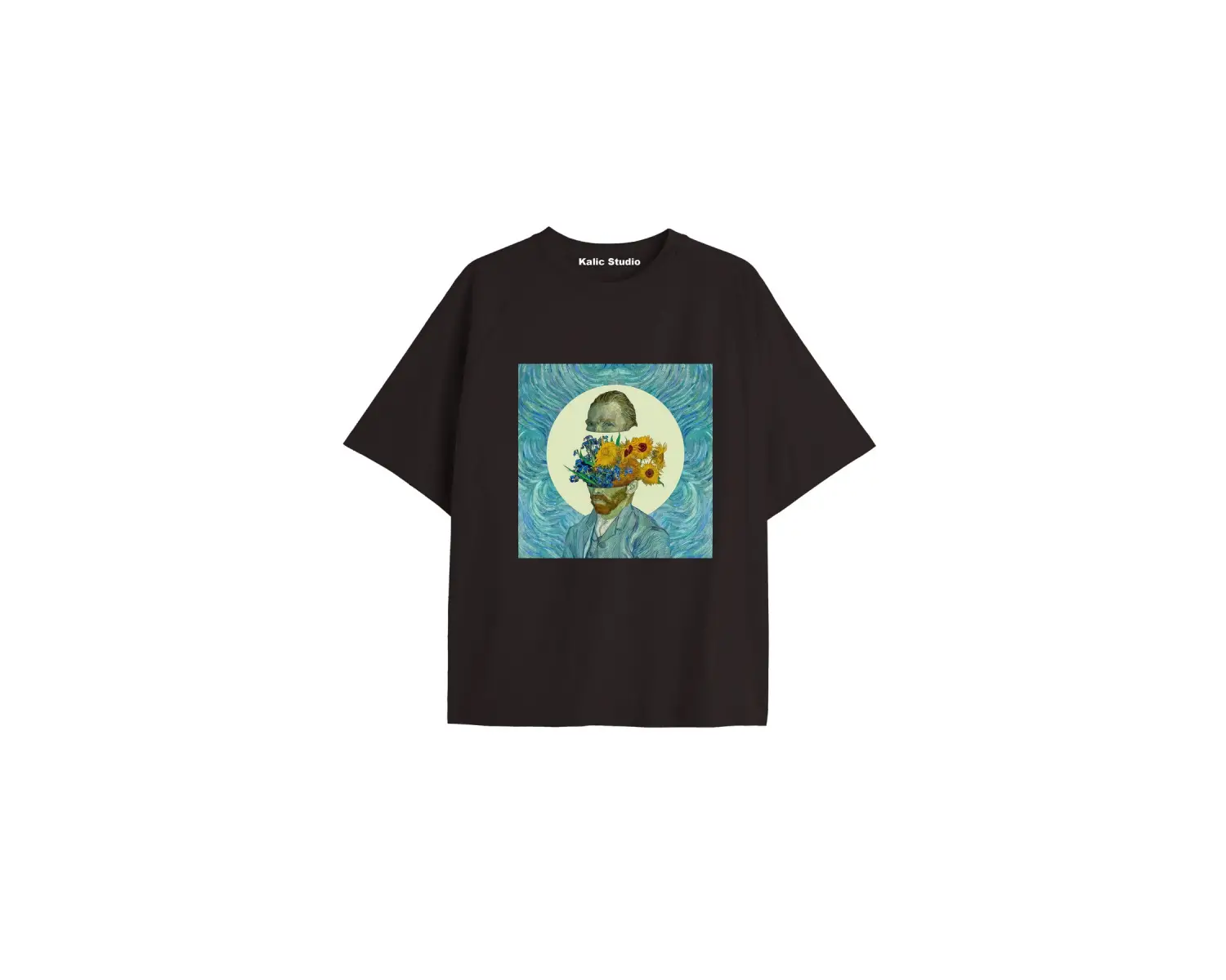 Unisex Van Gogh Baskılı Oversize Tshirt