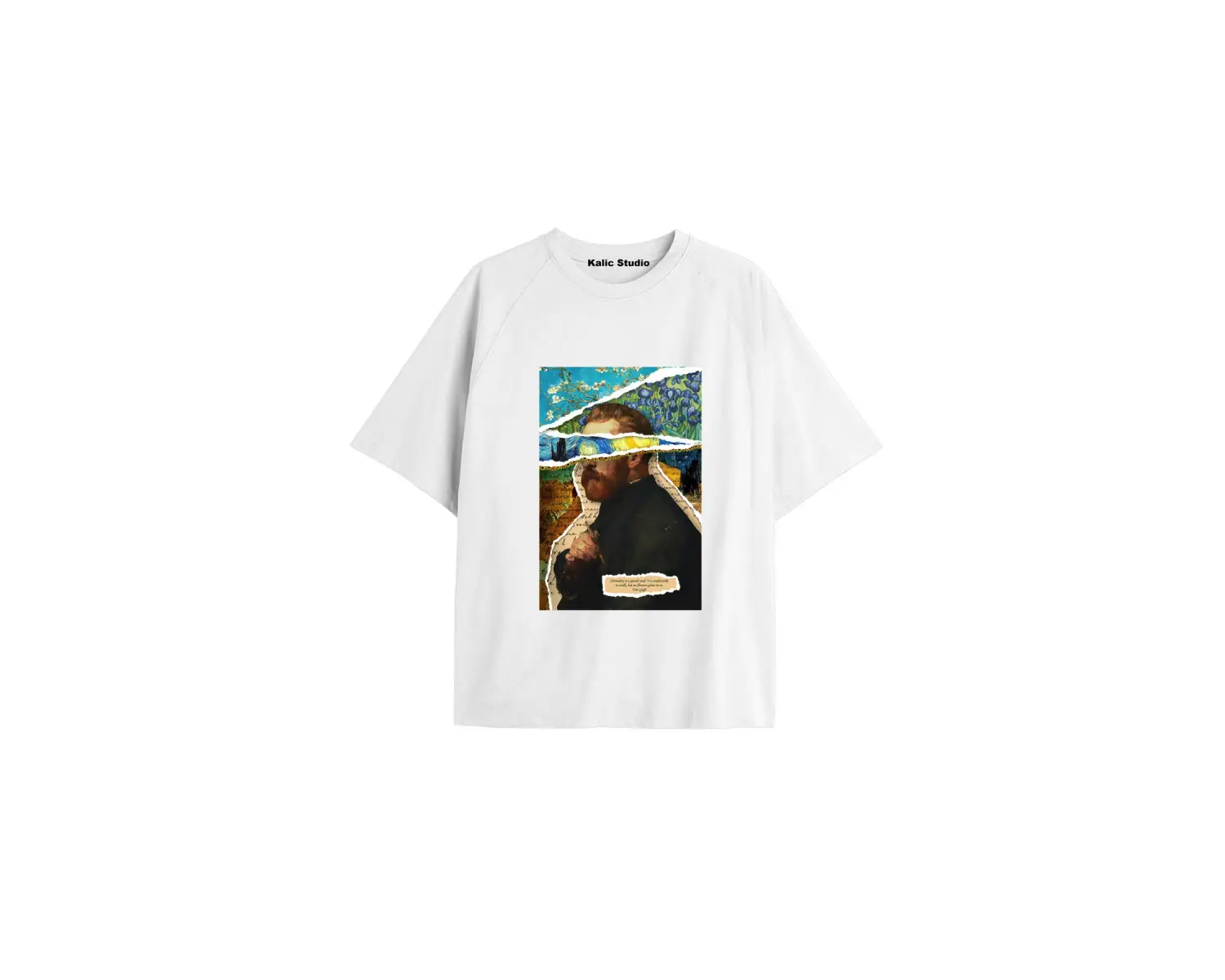 Unisex Van Gogh Baskılı Oversize Tshirt