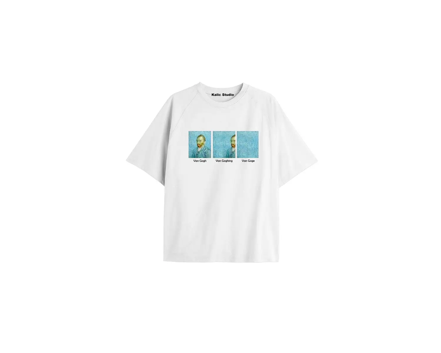 Unisex Van Gogh Baskılı Oversize Tshirt