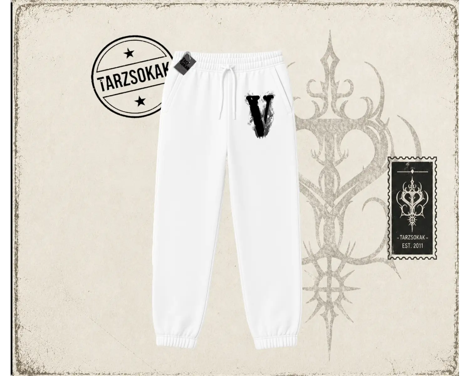 Unisex Vlone Unisex Jogger Eşofman Altı Beyaz