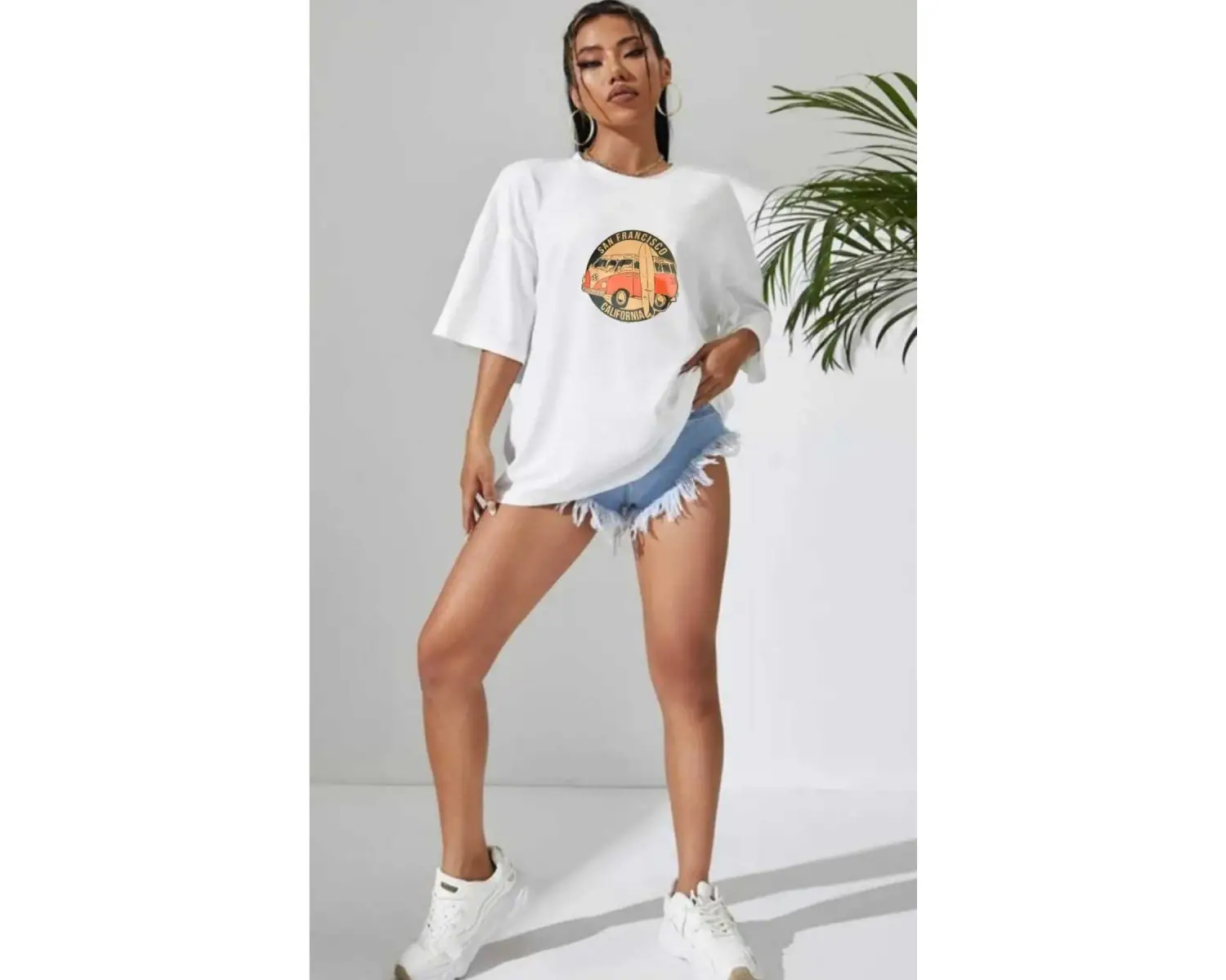 Unisex Vosvos Baskılı Pamuklu Penye Tshirt