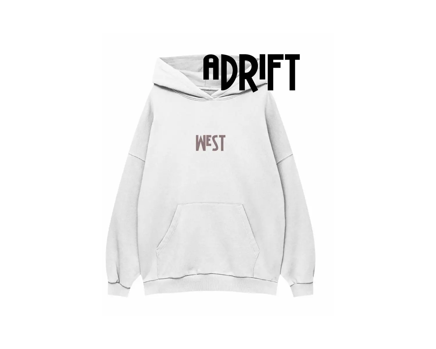 Unisex West Özel Tasarım Swearshirt Hoodie Beyaz