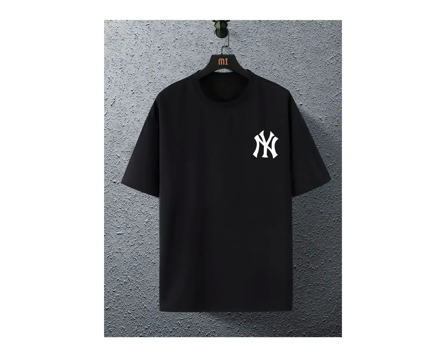 Unisex Yankees Özel Baskılı Oversize Penye Bisiklet Yaka T-Shirt