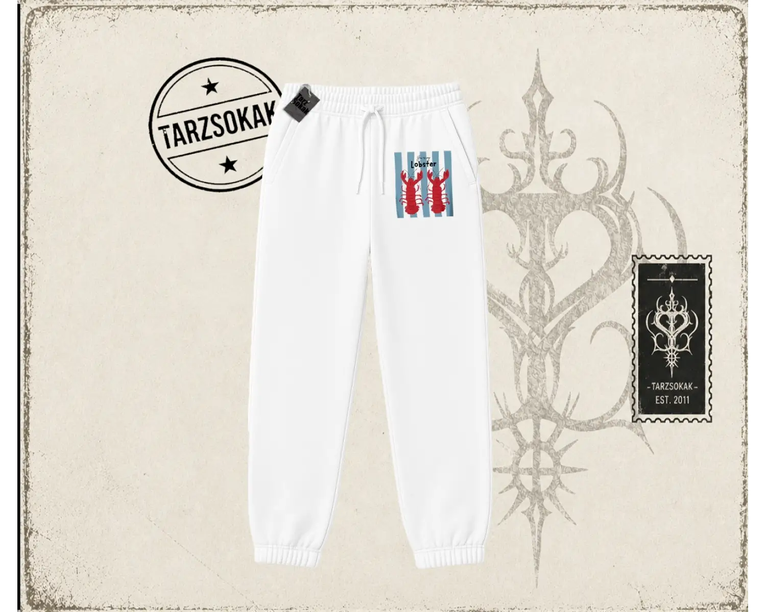 Unisex You are My Lobster Unisex Jogger Eşofman Altı Beyaz