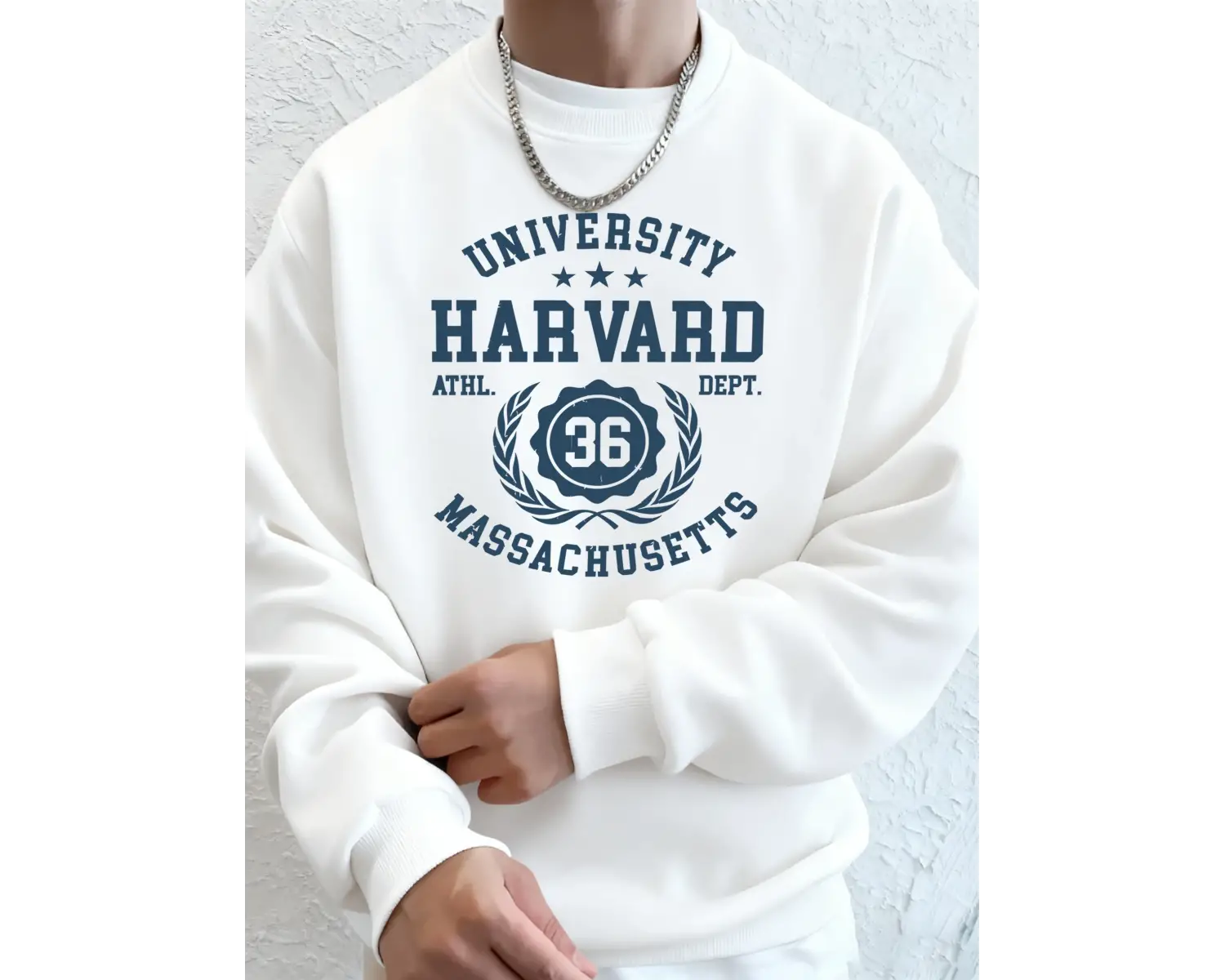 Üniversite Harvard Massachusetts Baskılı Erkek Sonbahar Polar Tişörtü Temel Rahat Kapüşonlu U