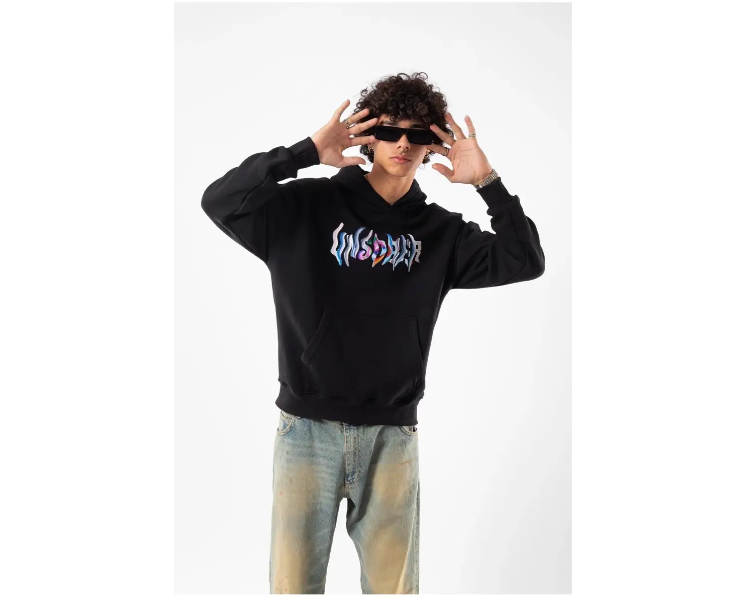 Unsober Baskılı Oversize Unisex Siyah