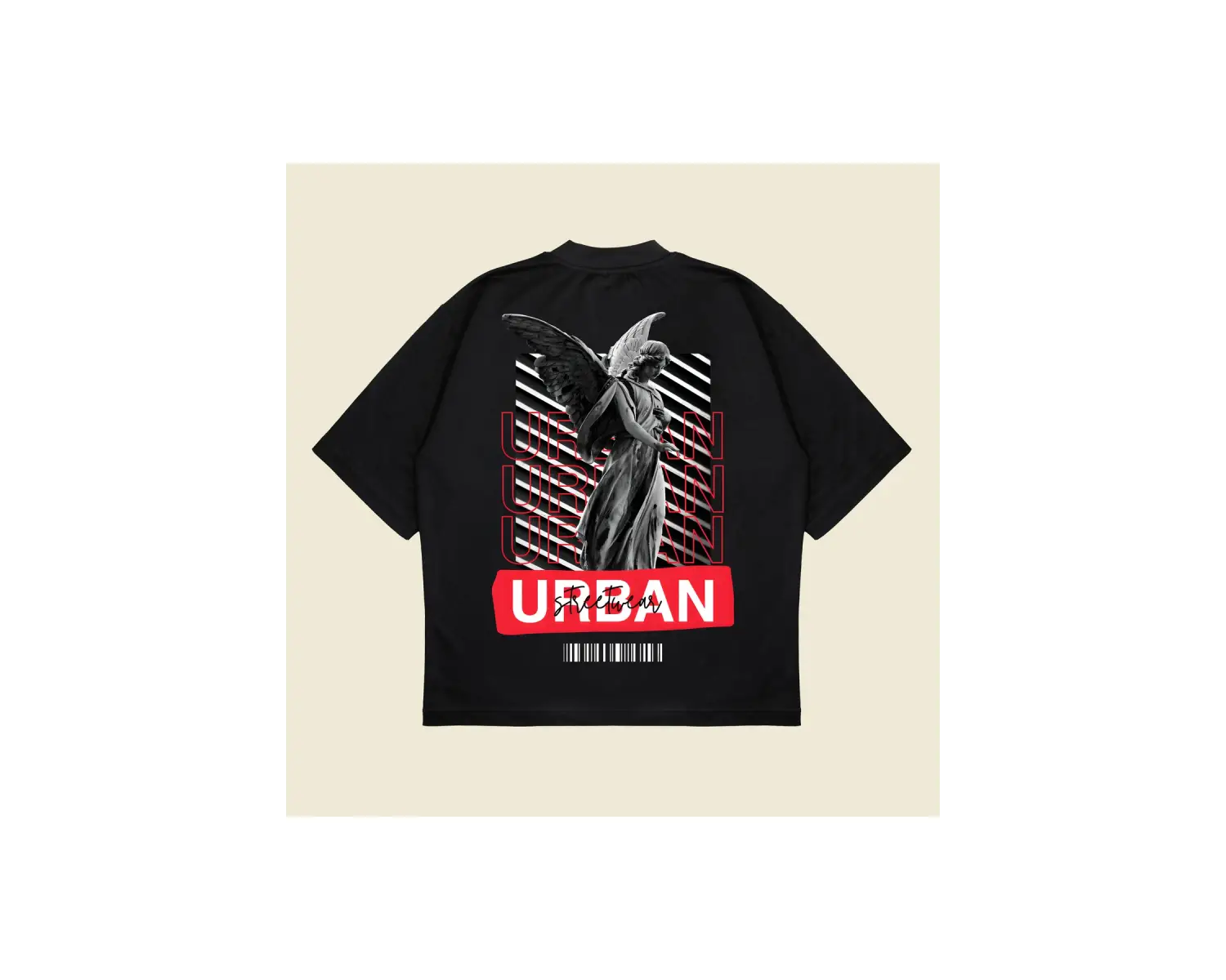 Urban Baskılı Oversize Unisex Pamuklu Nefes Alan Kalın Kumaşlı