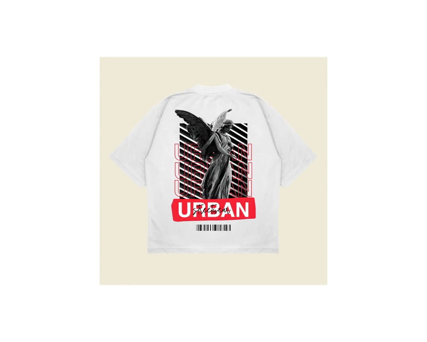 Urban Baskılı Oversize Unisex Pamuklu Nefes Alan Kalın Kumaşlı